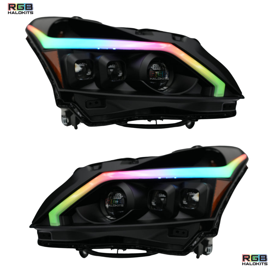 Infiniti G37: Multicolor Flow Series Headlights (2010-2013) – Custom Multicolor LED Lighting by RGB Halo Kits