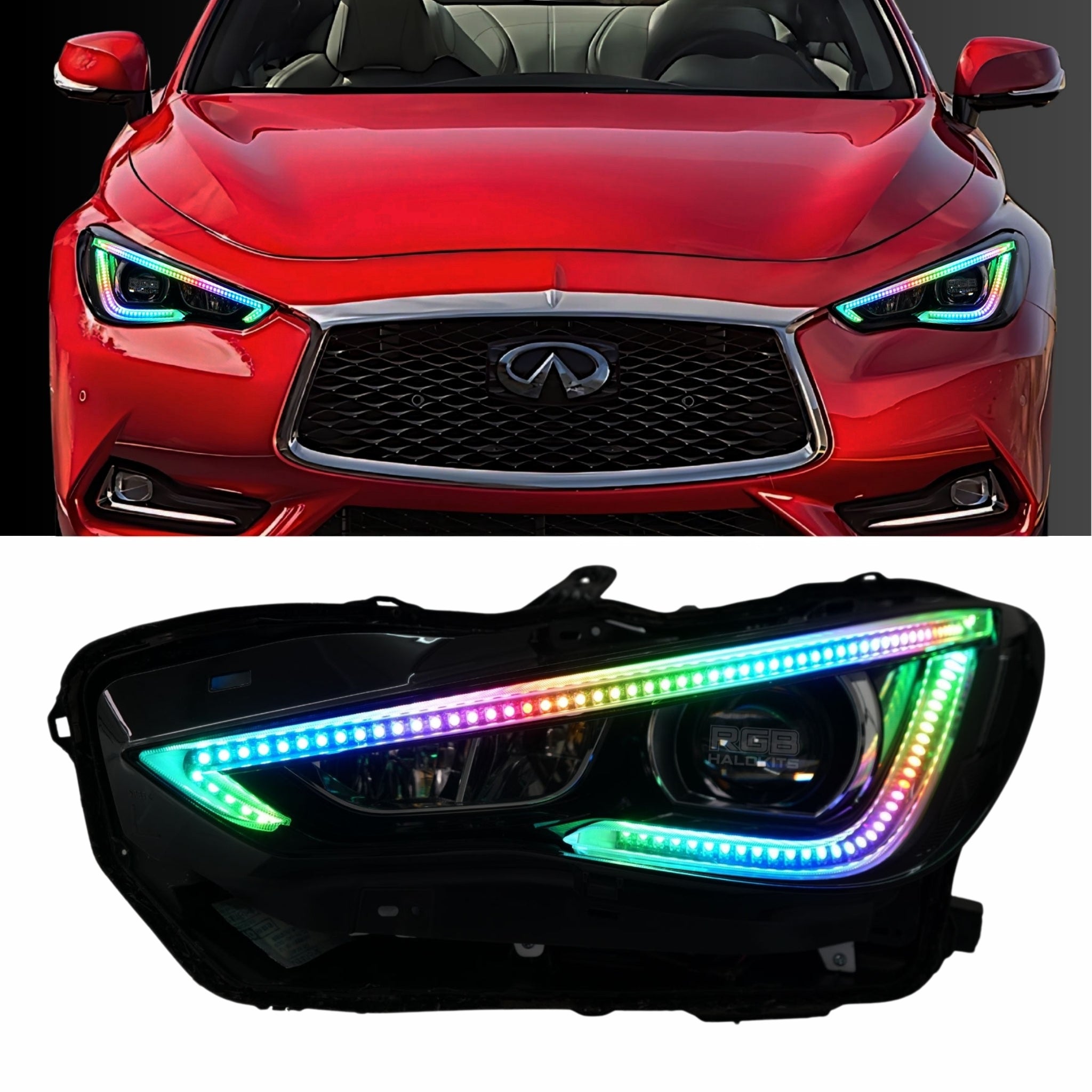 Infiniti Q60 DRL Boards (Multicolor Flow) 2016-2022