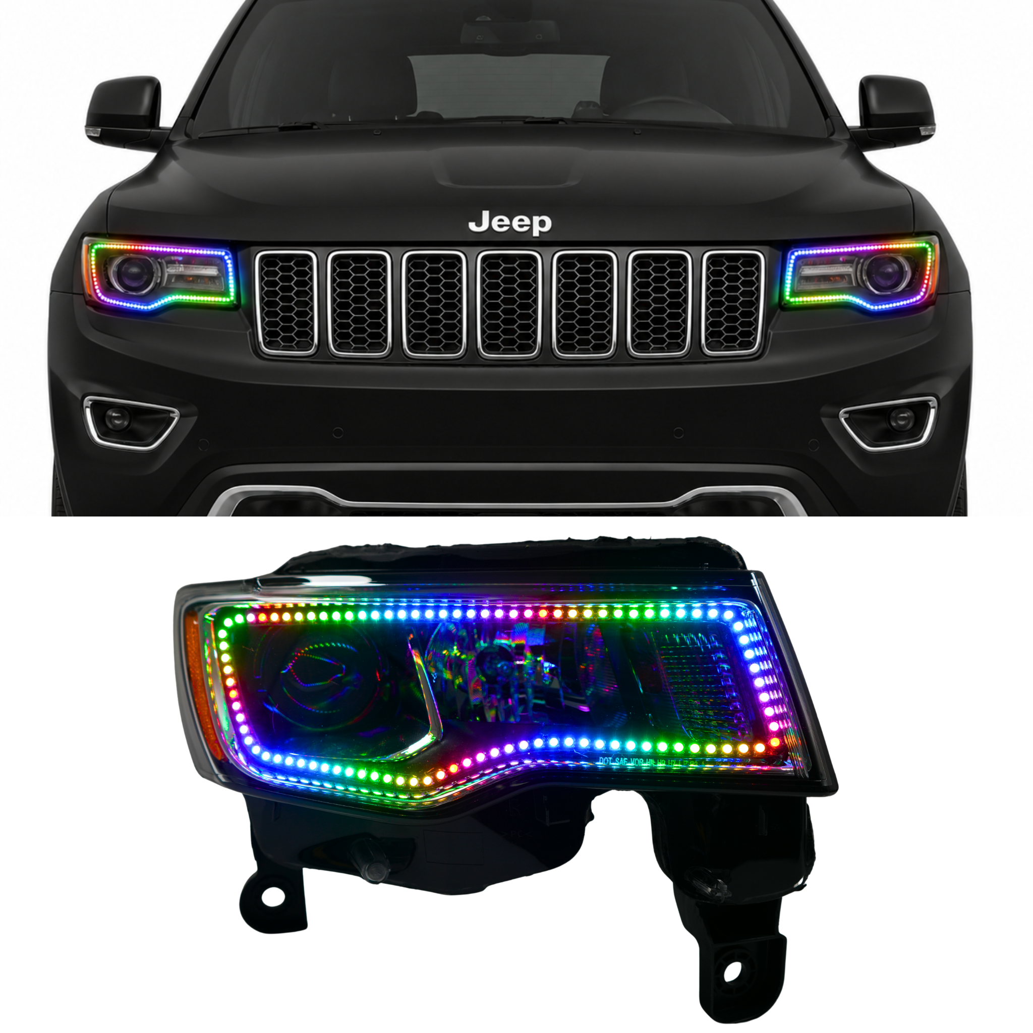 Jeep Grand Cherokee Flow Series Halo/DRL Kit (for Halogen Headlights) (2014-2021)