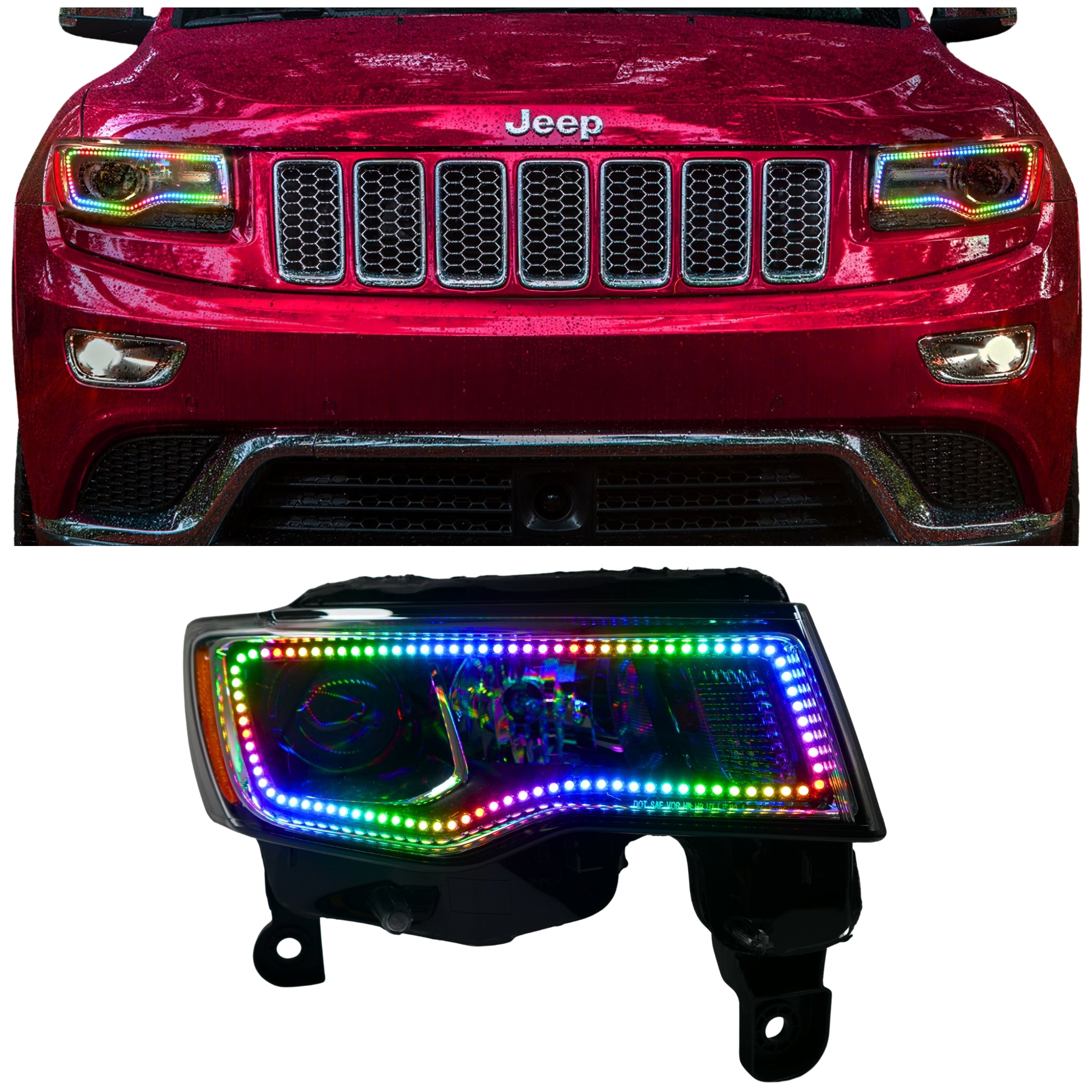 Jeep Grand Cherokee Multicolor Flow Series Halo Kit (2014-2021) – Custom Multicolor LED Lighting by RGB Halo Kits