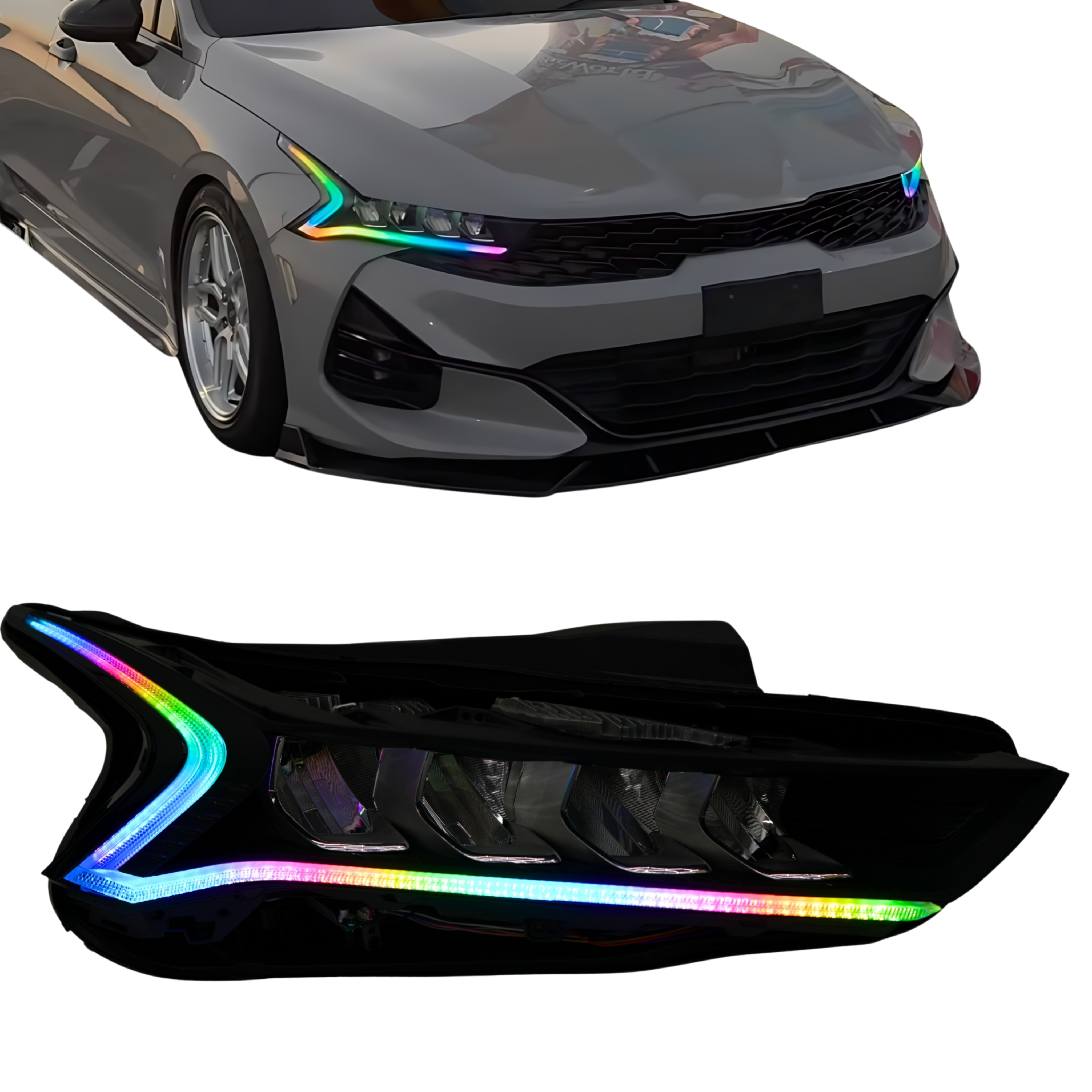 Kia K5 Flow Multicolor DRL Boards (2021-2024) – Custom Multicolor LED Lighting by RGB Halo Kits