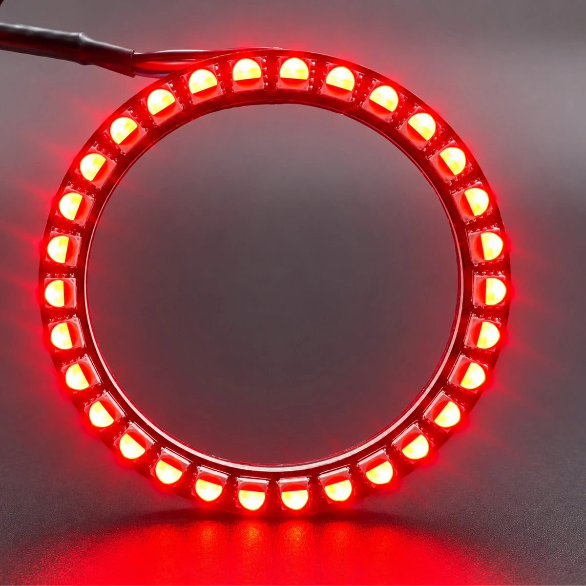 LED halo ring displaying solid red illumination
