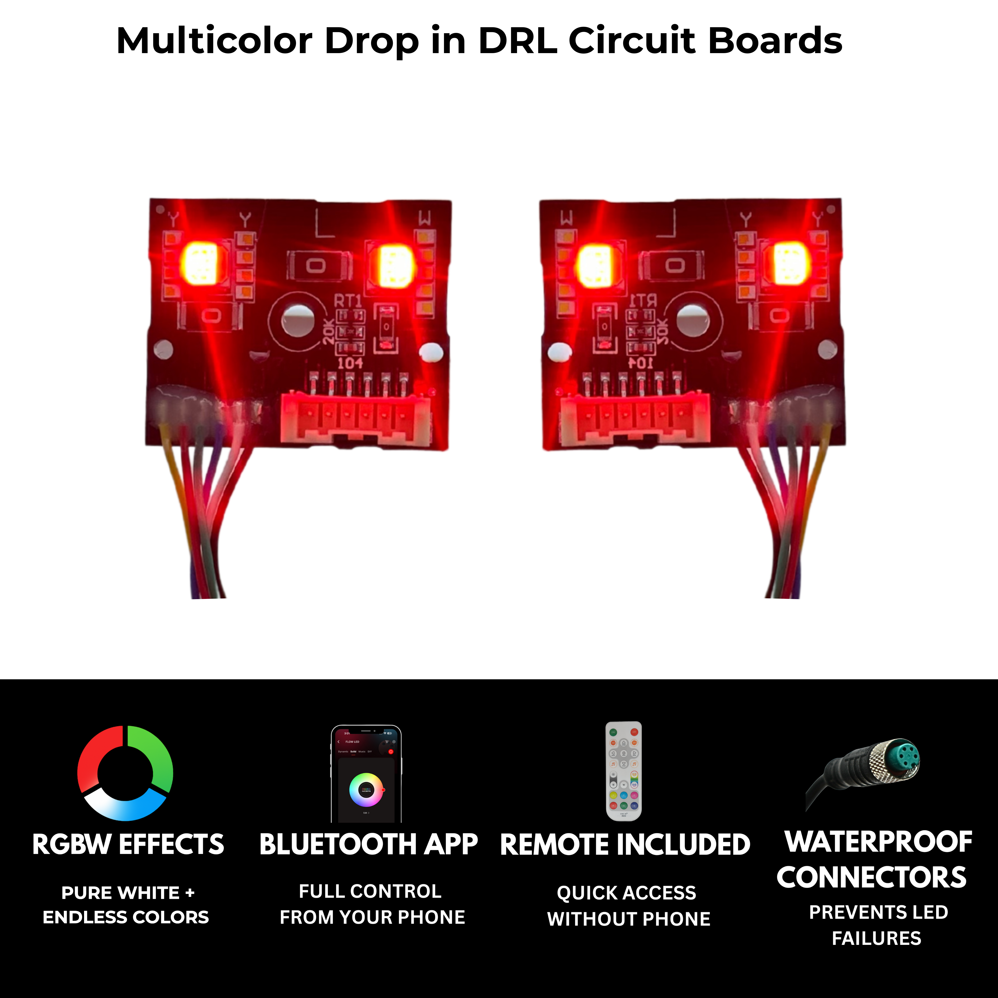 Mercedes Benz C-Class RGBW Multicolor DRL Boards (2015-2023) – Custom Multicolor LED Lighting by RGB Halo Kits