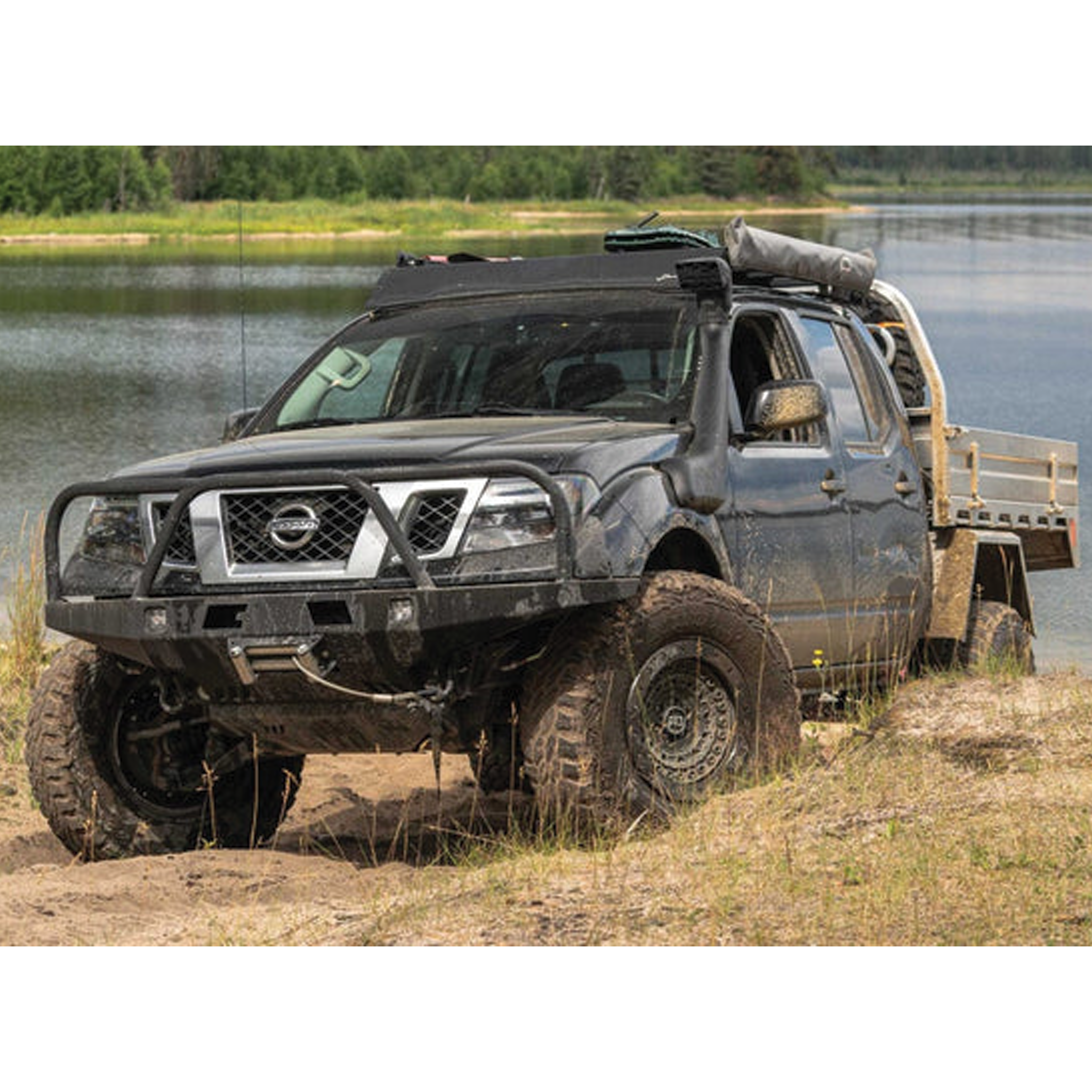 SEBLAFF Halogen Headlight Assembly For Nissan Frontier 2009-2021 – Black Housing, Clear Lens, Pair