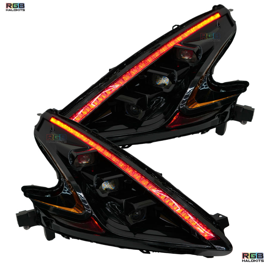Nissan 370Z: Multicolor Flow Series Headlights (2009-2021) | XB Morimoto – Custom Multicolor LED Lighting by RGB Halo Kits