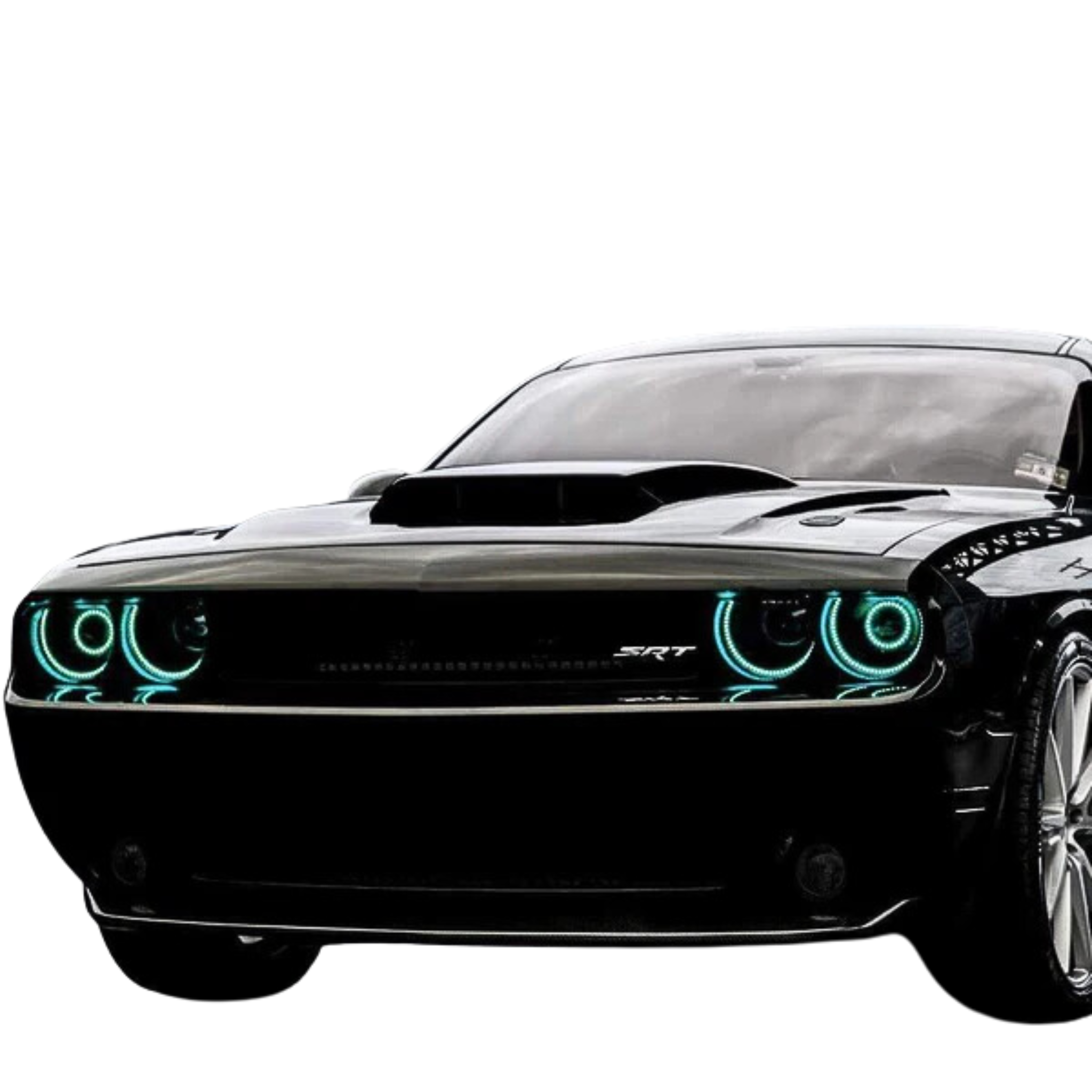 2008-2014 Dodge Challenger Waterproof Exterior Mount Multicolor Halo Kit - RGB Halo Kits Multicolor Flow Series Color Chasing RGBWA LED headlight kit Oracle Lighting Trendz OneUpLighting Morimoto theretrofitsource AutoLEDTech Diode Dynamics