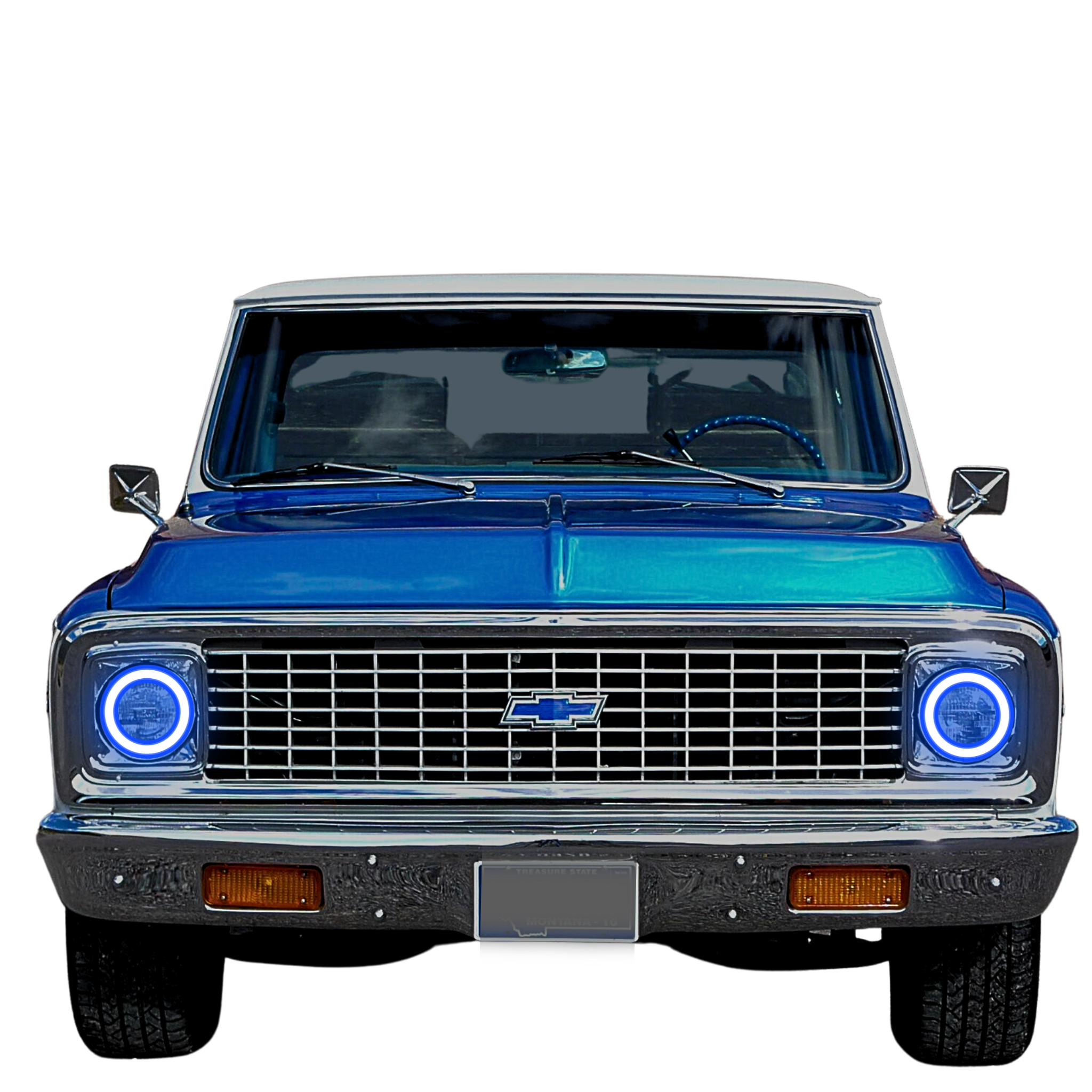 1988-2002 Chevrolet C10 Truck Multicolor Halo Kit - RGB Halo Kits Multicolor Flow Series Color Chasing RGBWA LED headlight kit Colorshift Oracle Lighting Trendz OneUpLighting Morimoto theretrofitsource AutoLEDTech Diode Dynamics