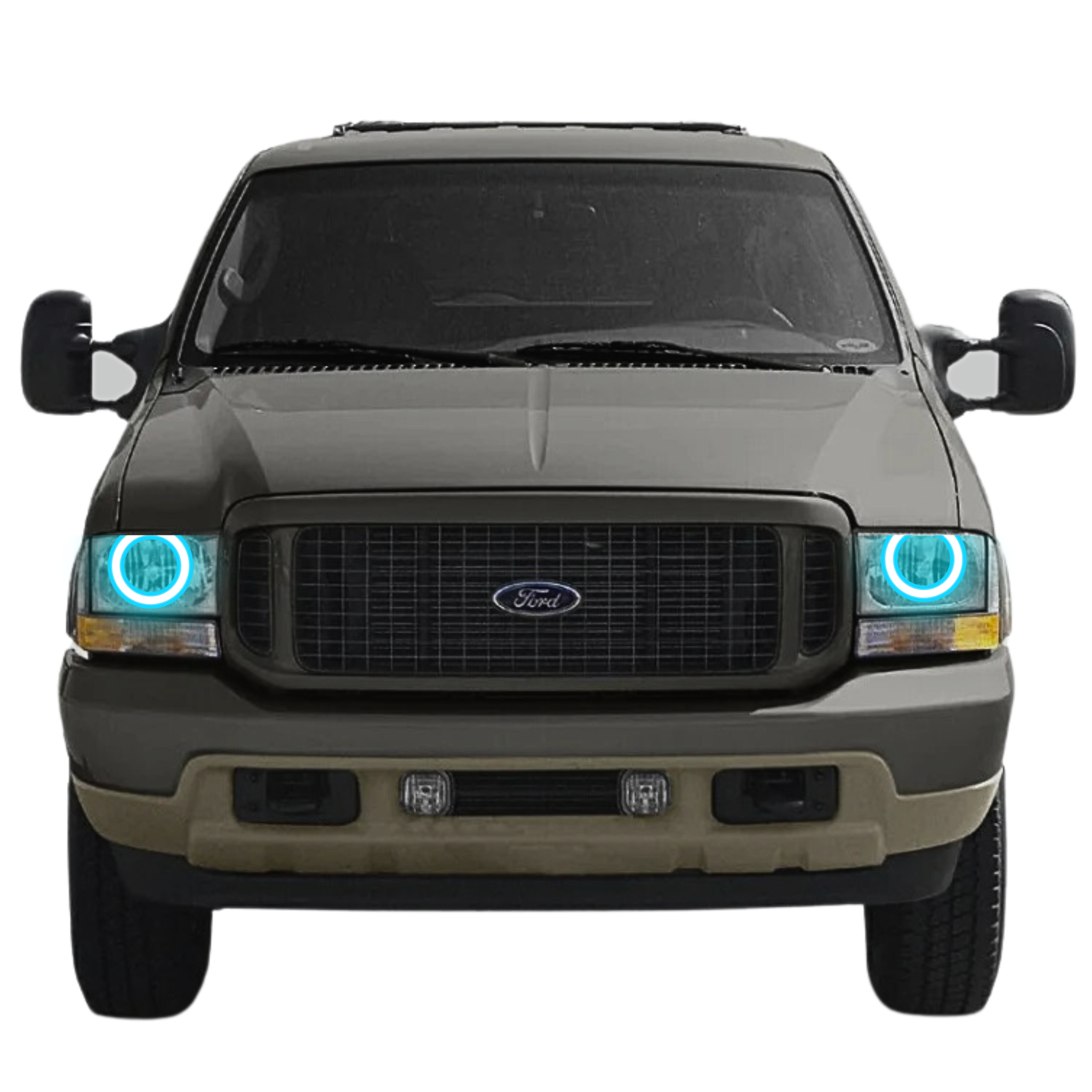 2000-2004 Ford Excursion Multicolor Halo Kit - RGB Halo Kits Multicolor Flow Series Color Chasing RGBWA LED headlight kit Colorshift Oracle Lighting Trendz OneUpLighting Morimoto theretrofitsource AutoLEDTech Diode Dynamics