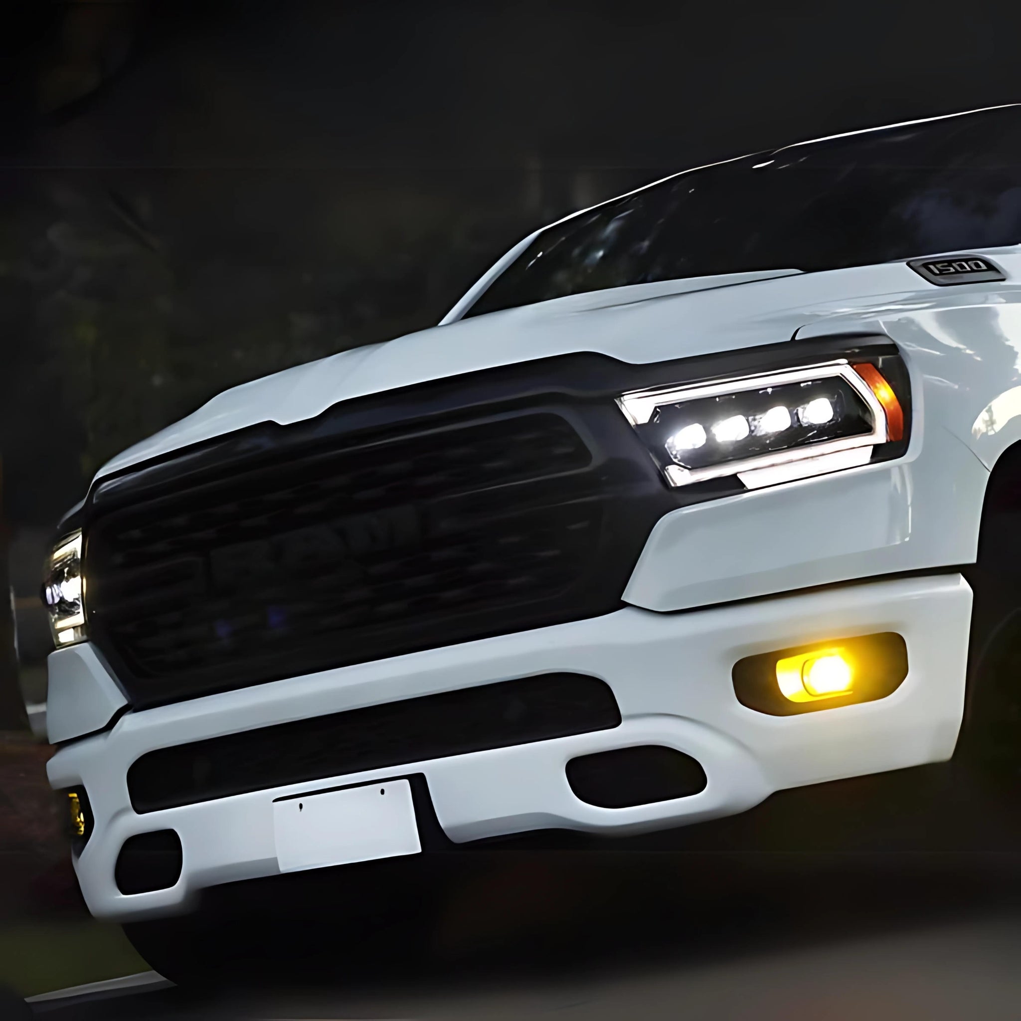 Ram 1500 (MK II 2500 Style) Headlights (2019-2024) | Alpharex – Custom Multicolor LED Lighting by RGB Halo Kits
