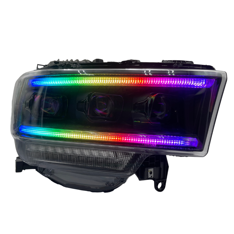 Ram HD: Multicolor Flow Series Headlights (2019-2024) | Morimoto – Custom Multicolor LED Lighting by RGB Halo Kits