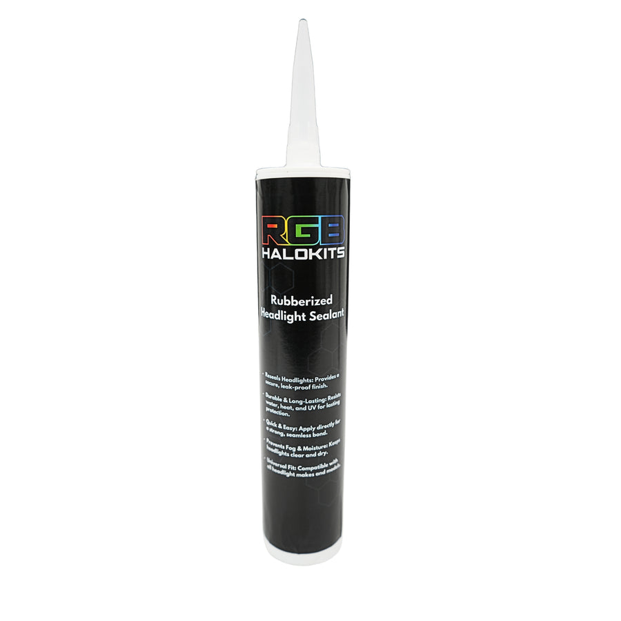 Rubber Silicone Headlight Sealant – Waterproof Seal for Cut-Open Headlight Housings – Custom Multicolor LED Lighting by RGB Halo Kits