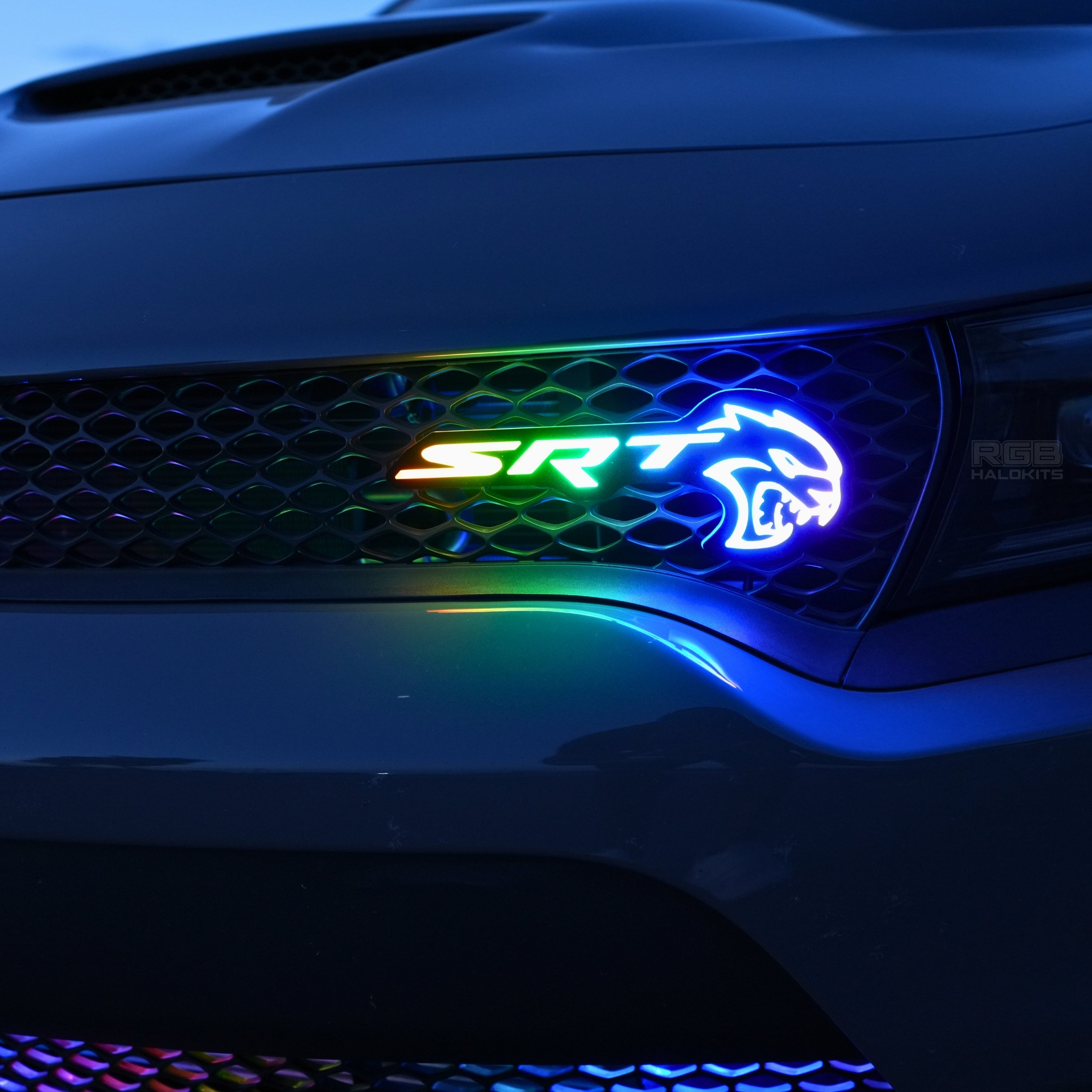 SRT Hellcat LED Emblem Badge: (Multicolor) – Custom Multicolor LED Lighting by RGB Halo Kits