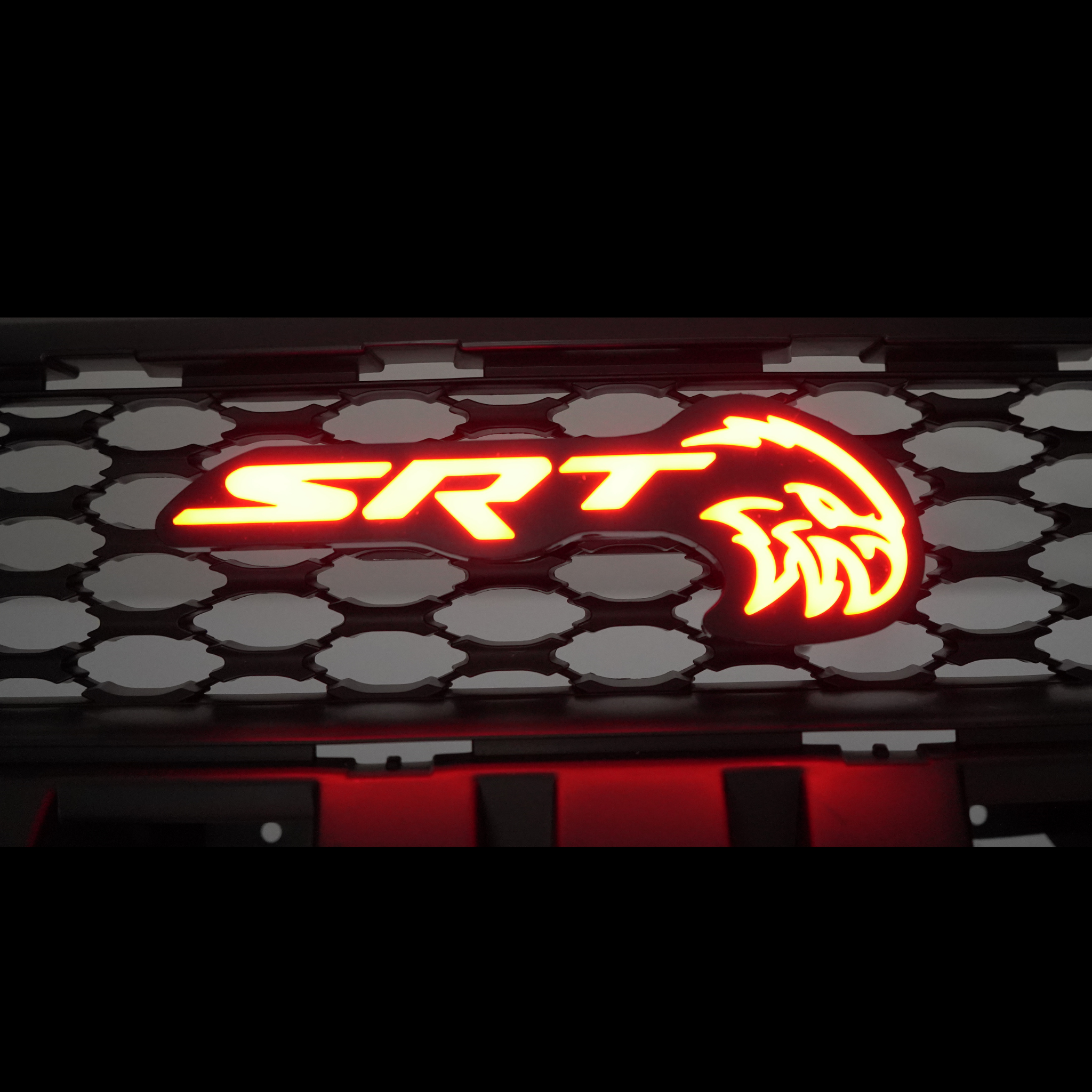 SRT Trackhawk Hellhawk LED Emblem: (Multicolor Flow) – Custom Multicolor LED Lighting by RGB Halo Kits