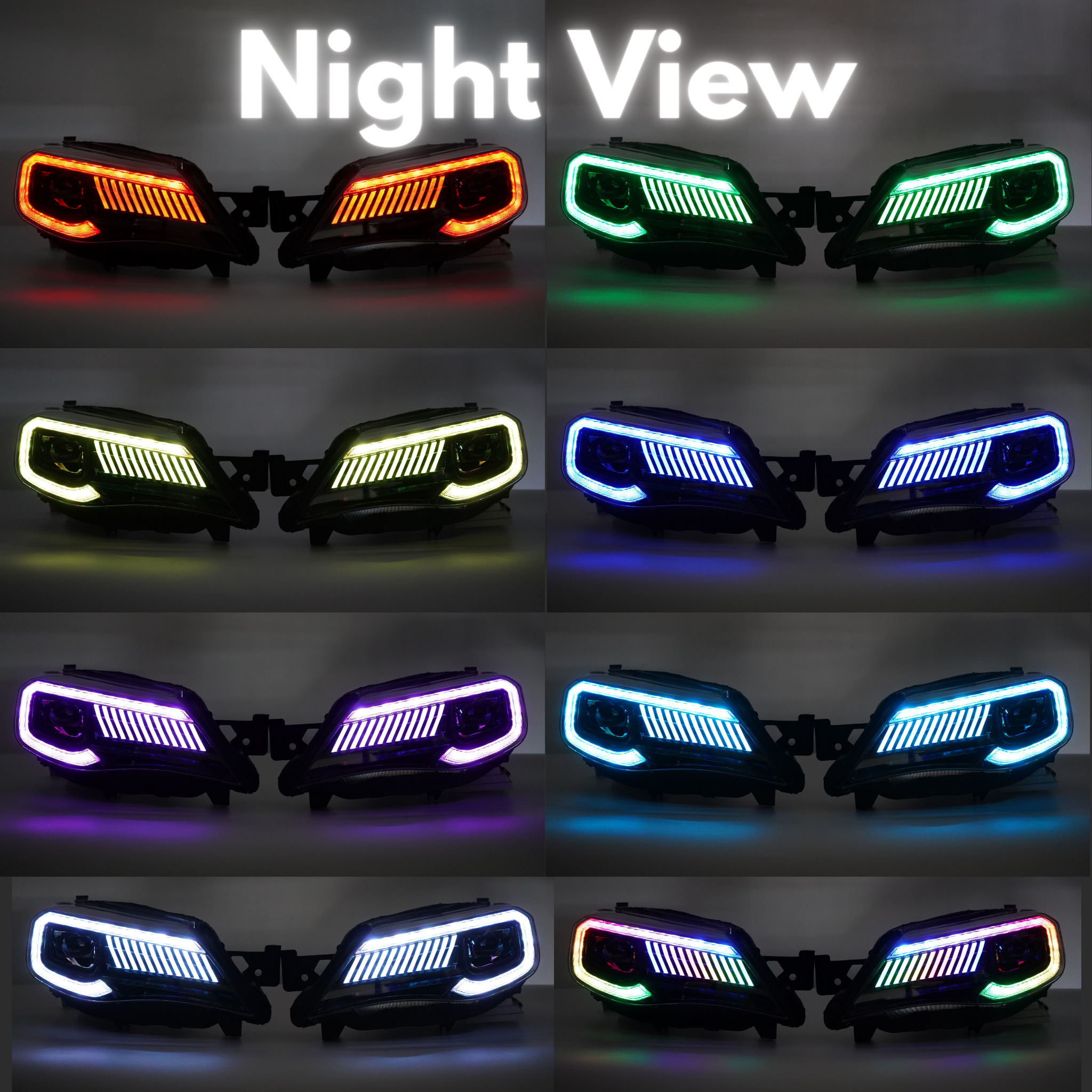 Subaru Impreza WRX/STI: Multicolor Flow Series Headlights (2008-2014) | XB Morimoto – Custom Multicolor LED Lighting by RGB Halo Kits