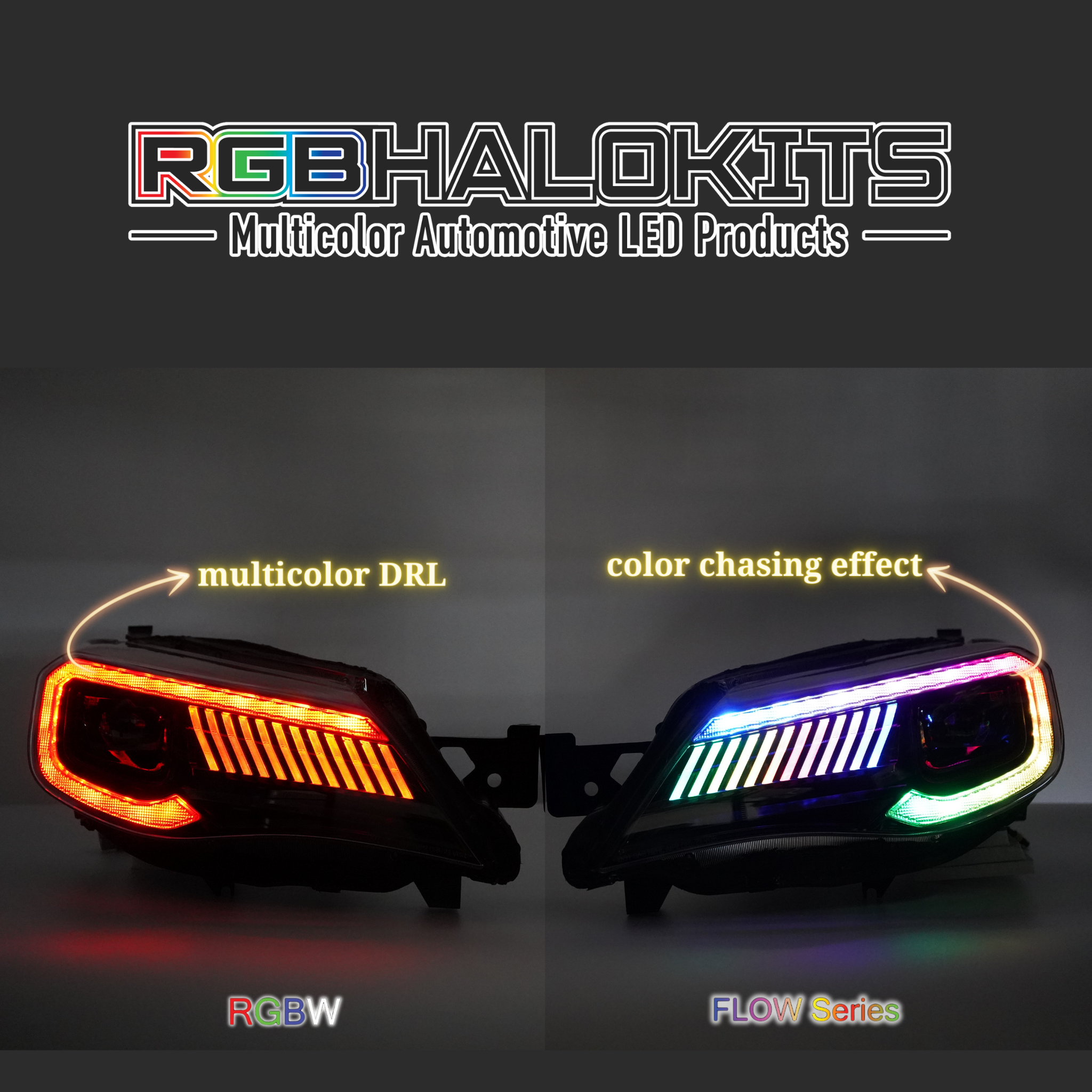 Subaru Impreza WRX/STI: Multicolor Flow Series Headlights (2008-2014) | XB Morimoto – Custom Multicolor LED Lighting by RGB Halo Kits