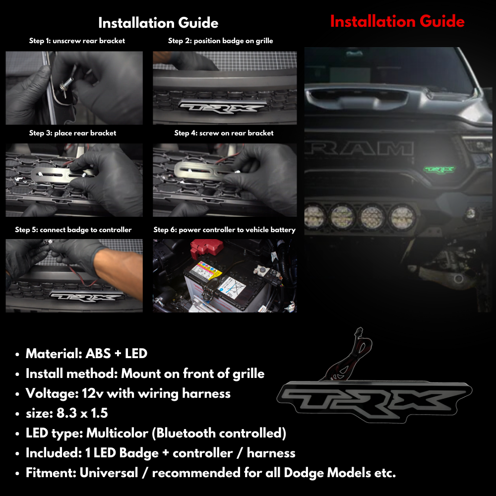 TRX LED Emblem Badge: (Multicolor)