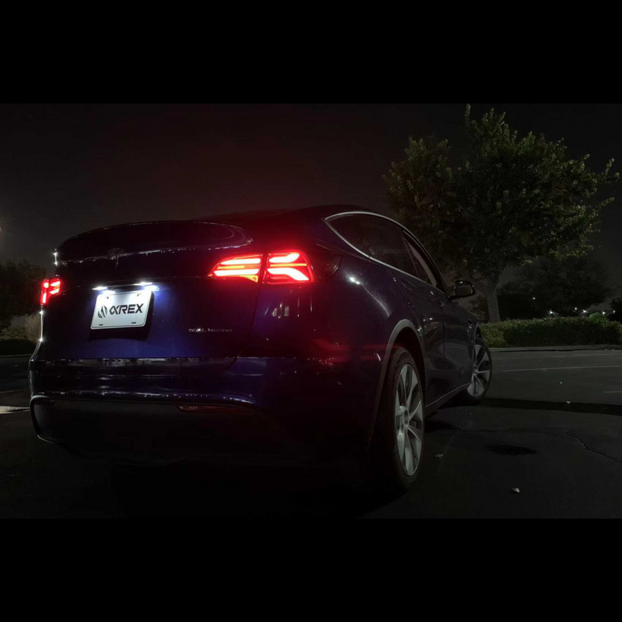 Tesla Model Y (2020-2024) / Model 3 (2022-2023) (With Stock Amber Turn Signal) PRO-Series LED Tail Lights | Alpharex – Custom Multicolor LED Lighting by RGB Halo Kits