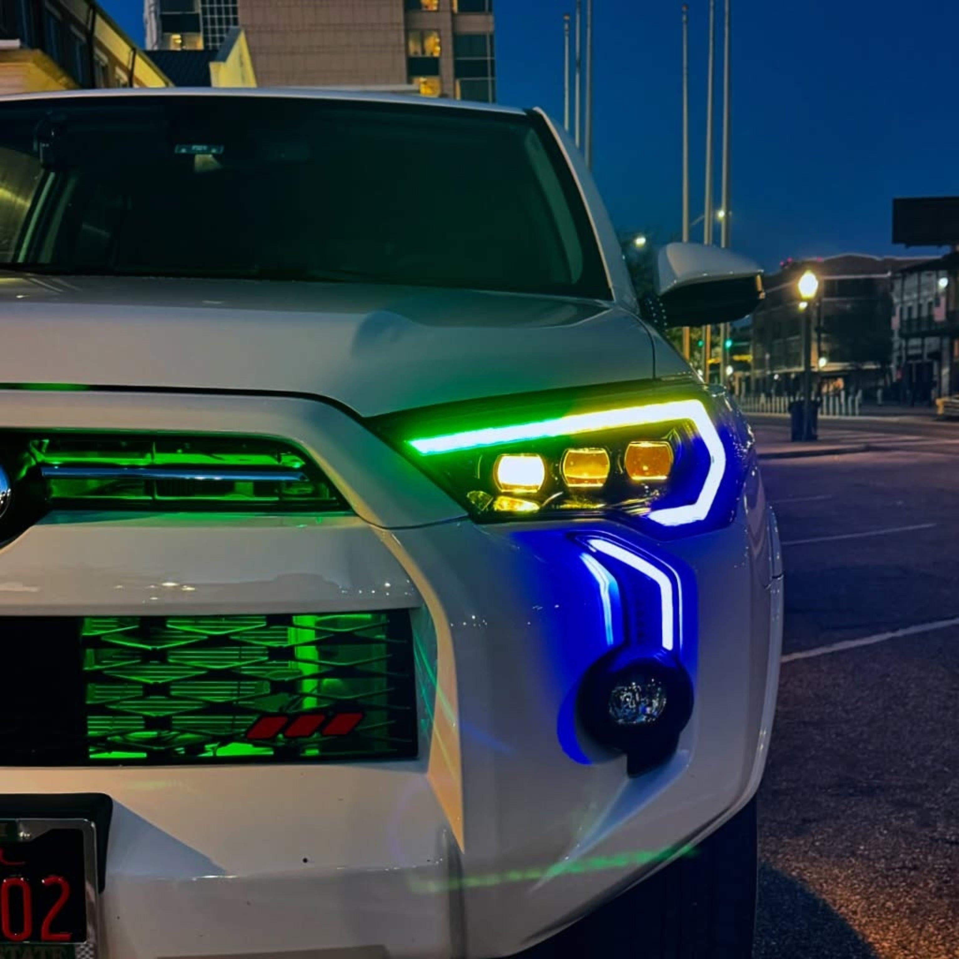Toyota 4Runner: Multicolor Flow Series Headlights (2014-2024) | XB Morimoto – Custom Multicolor LED Lighting by RGB Halo Kits