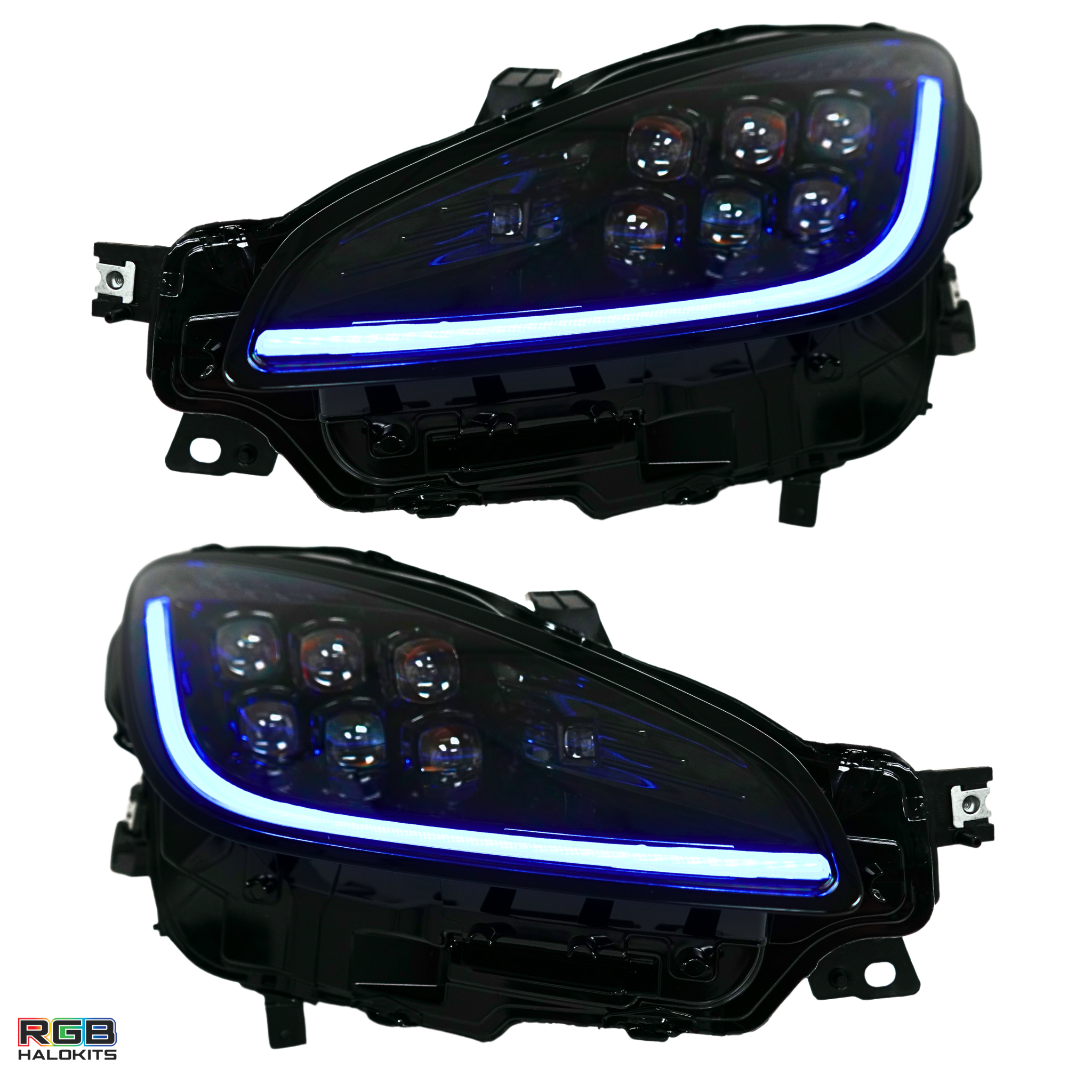 Toyota GR86 / Subaru BRZ: Multicolor Flow Series Alphablack Nova-series Headlights (2021-2025) | Alpharex – Custom Multicolor LED Lighting by RGB Halo Kits