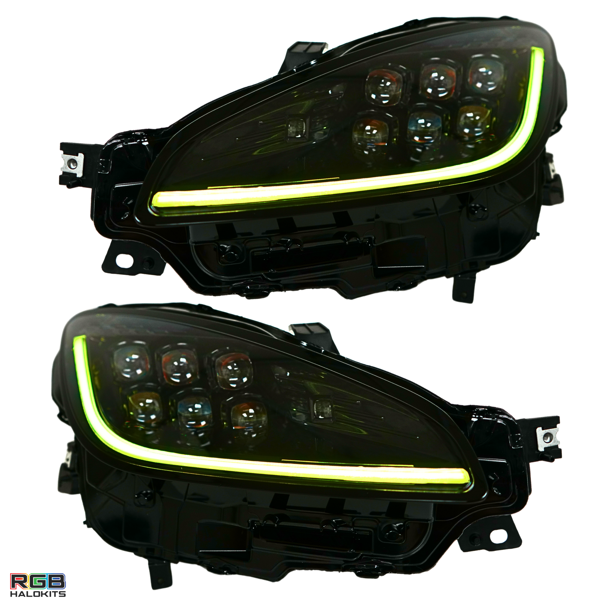 Toyota GR86 / Subaru BRZ: Multicolor Flow Series Alphablack Nova-series Headlights (2021-2025) | Alpharex – Custom Multicolor LED Lighting by RGB Halo Kits