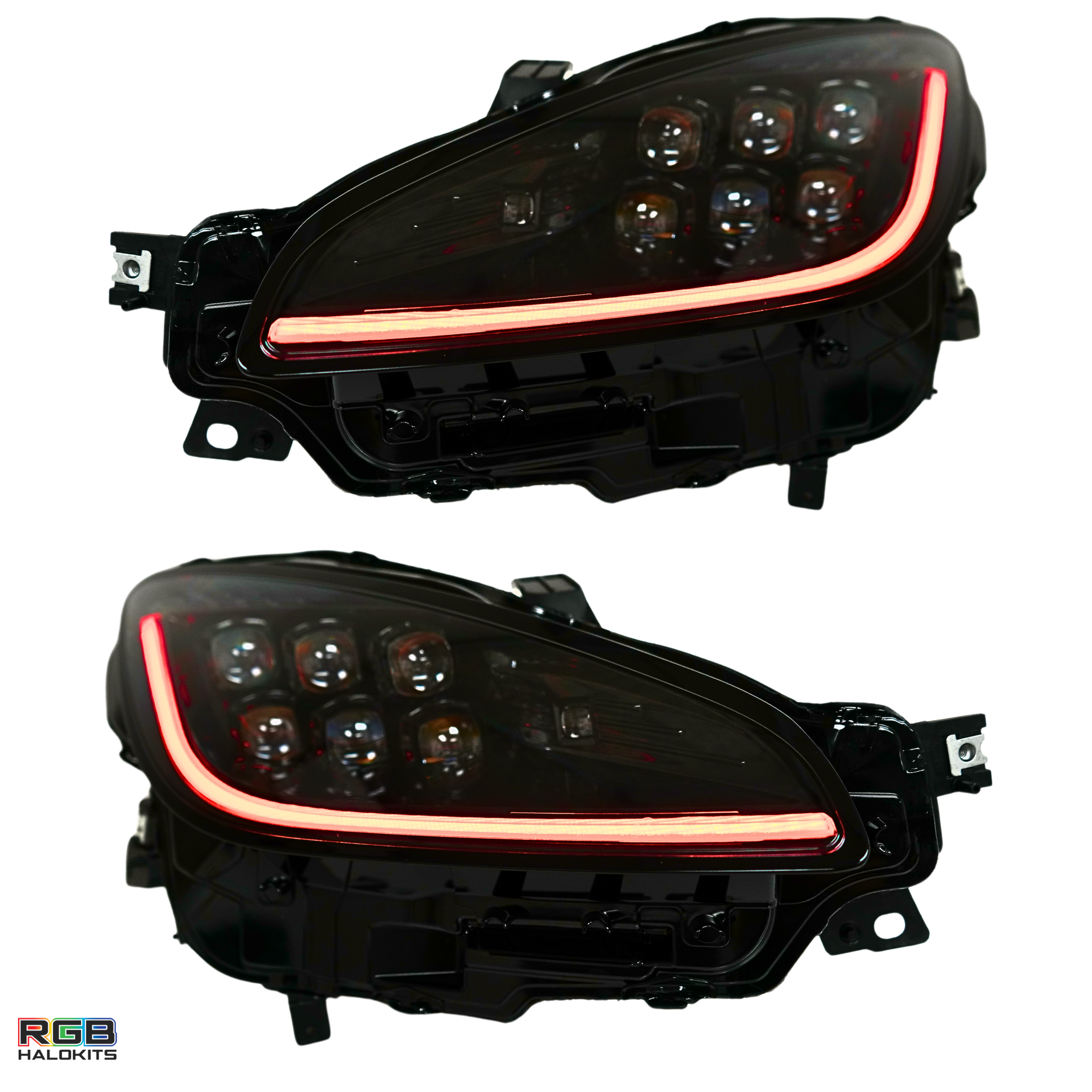 Toyota GR86 / Subaru BRZ: Multicolor Flow Series Alphablack Nova-series Headlights (2021-2025) | Alpharex – Custom Multicolor LED Lighting by RGB Halo Kits