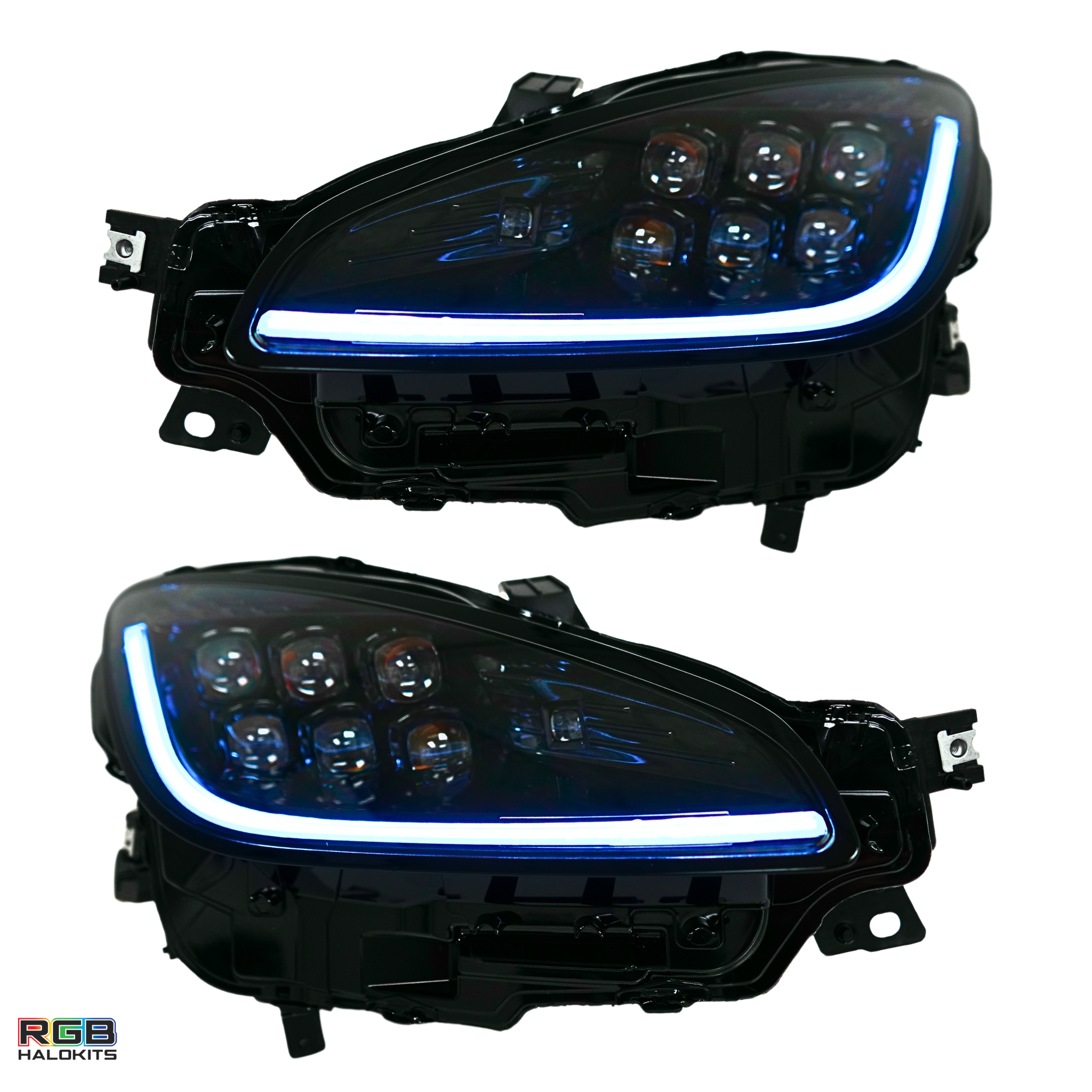 Toyota GR86 / Subaru BRZ: Multicolor Flow Series Alphablack Nova-series Headlights (2021-2025) | Alpharex – Custom Multicolor LED Lighting by RGB Halo Kits