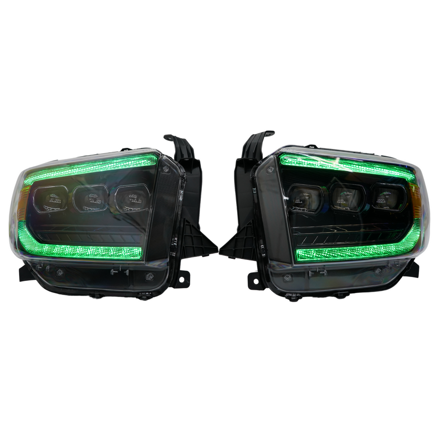 Toyota Tundra: Multicolor Flow Series Headlights (2014-2021) | XB Morimoto – Custom Multicolor LED Lighting by RGB Halo Kits