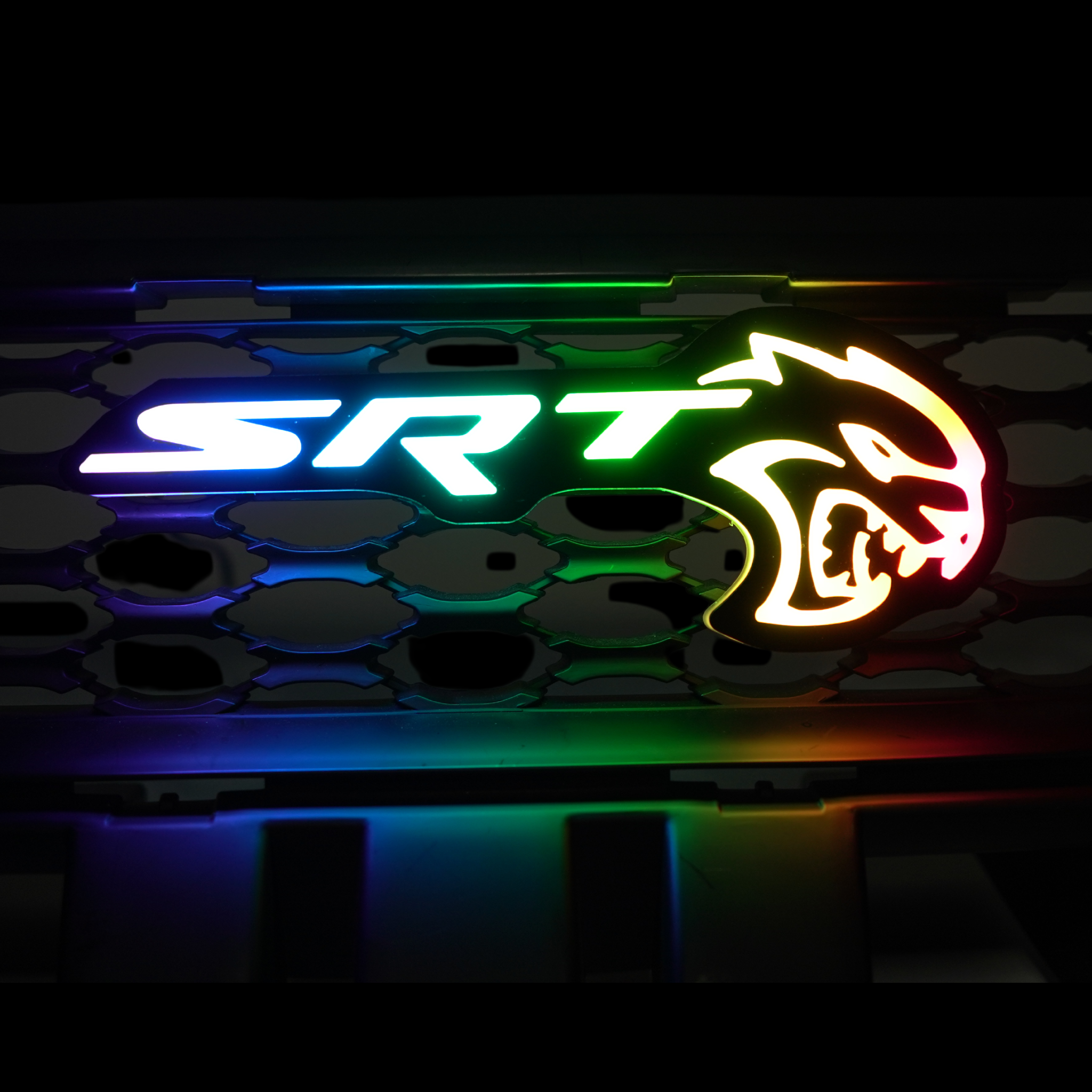 SRT Hellcat LED Emblem Badge: (Multicolor)
