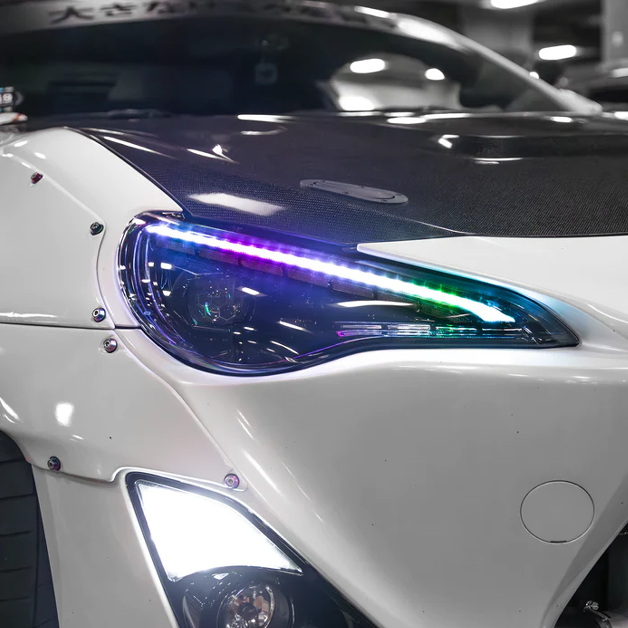 FR-S / BRZ / GT86: Multicolor Built with Honeycomb Demon Eyes Headlights