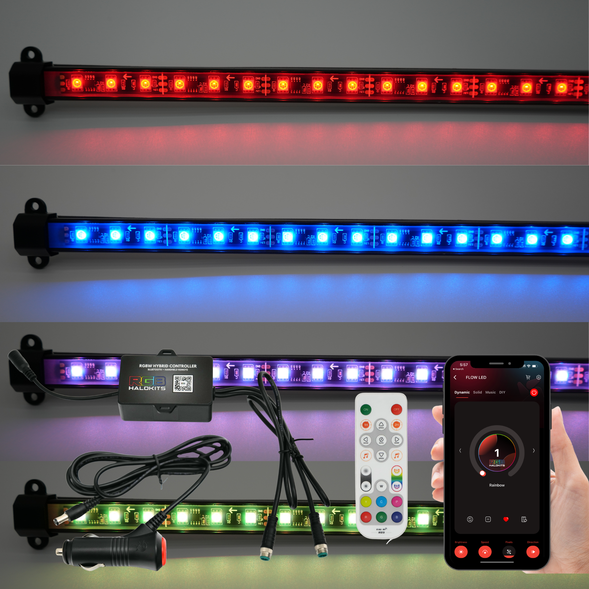 4pc Interior Aluminum Ambient Footwell Lighting Kit