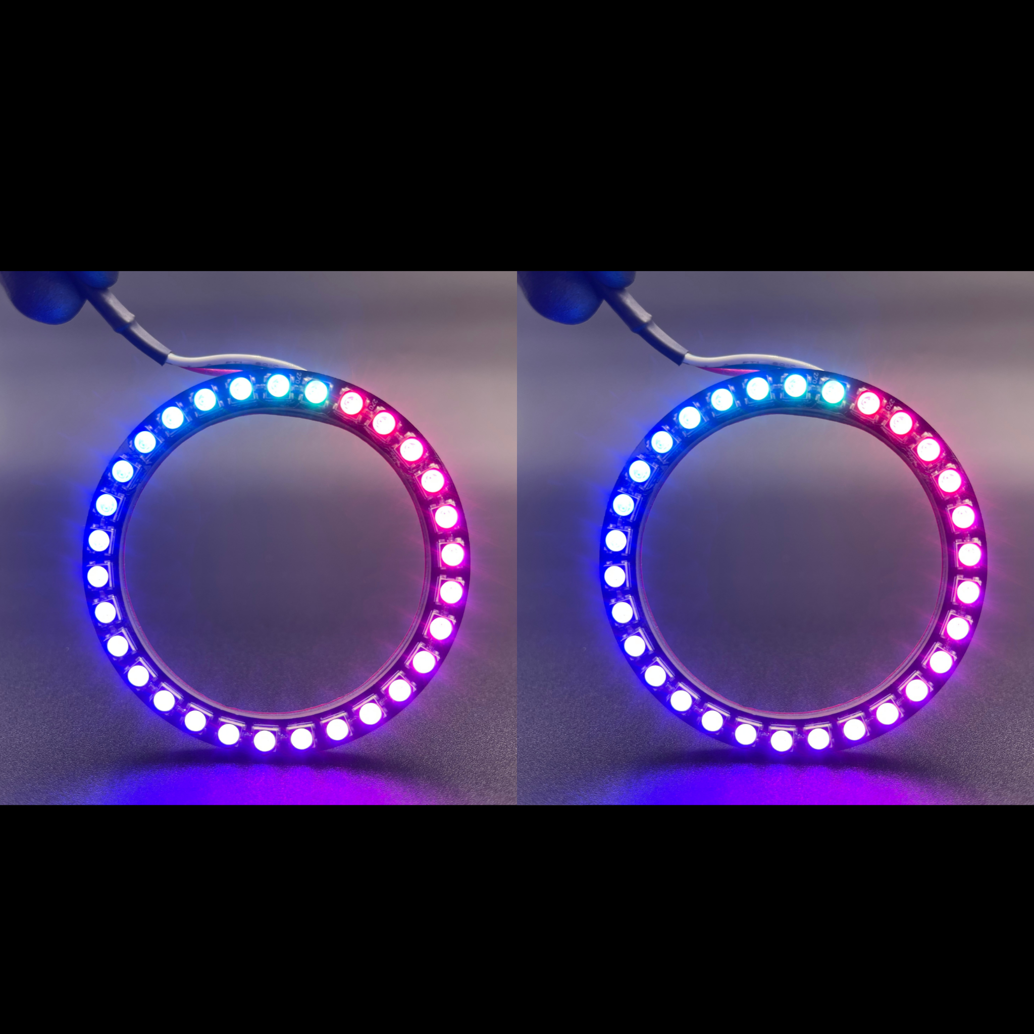2011-2013 Ford Fiesta Multicolor Halo Kit - RGB Halo Kits Multicolor Flow Series Color Chasing RGBWA LED headlight kit Colorshift Oracle Lighting Trendz OneUpLighting Morimoto theretrofitsource AutoLEDTech Diode Dynamics