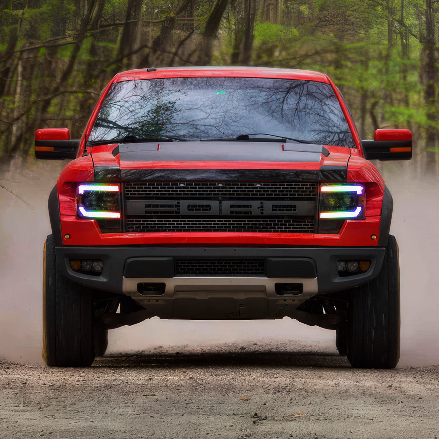 Ford F150: Multicolor Flow Series Headlights (2009-2014) | XB Evo Hybrid – Custom Multicolor LED Lighting by RGB Halo Kits