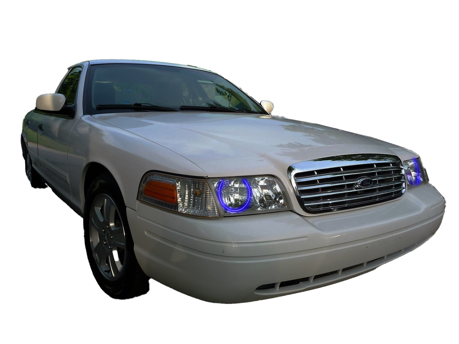 1998-2011 Ford Crown Victoria Multicolor Halo Kit - RGB Halo Kits Multicolor Flow Series Color Chasing RGBWA LED headlight kit Colorshift Oracle Lighting Trendz OneUpLighting Morimoto theretrofitsource AutoLEDTech Diode Dynamics