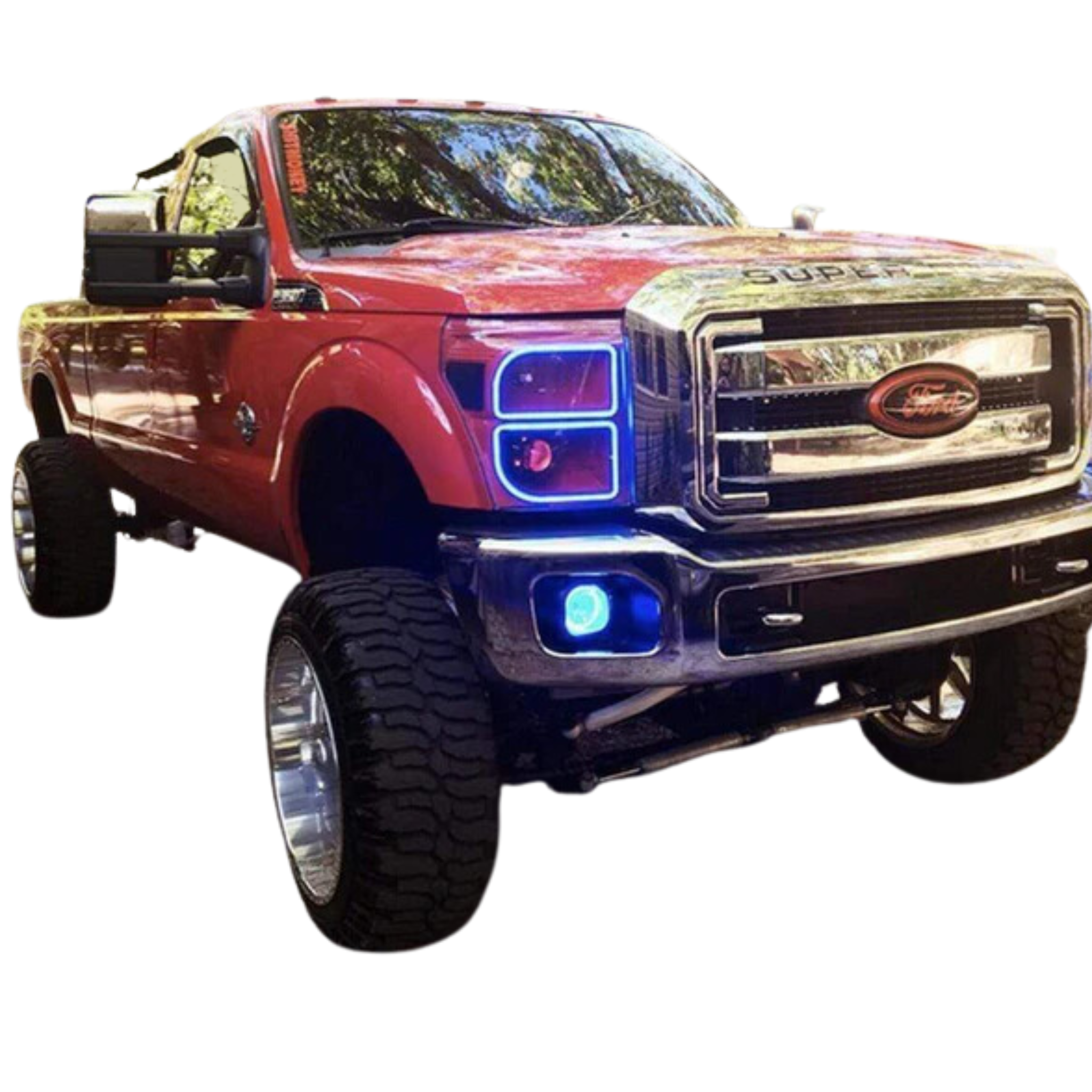 2011-2016 Ford Super Duty Multicolor Halo Kit - RGB Halo Kits Multicolor Flow Series Color Chasing RGBWA LED headlight kit Oracle Lighting Trendz OneUpLighting Morimoto theretrofitsource AutoLEDTech Diode Dynamics