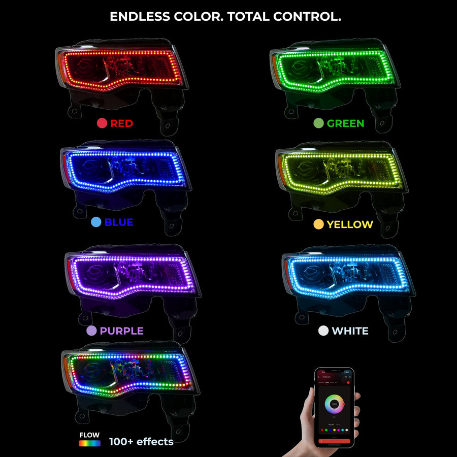 Jeep Grand Cherokee Multicolor Flow Series Halo Kit (2014-2021) – Custom Multicolor LED Lighting by RGB Halo Kits