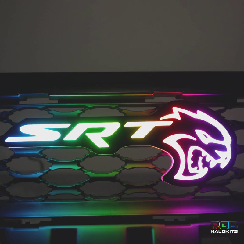 SRT Hellcat LED Emblem Badge: (Multicolor) – Custom Multicolor LED Lighting by RGB Halo Kits