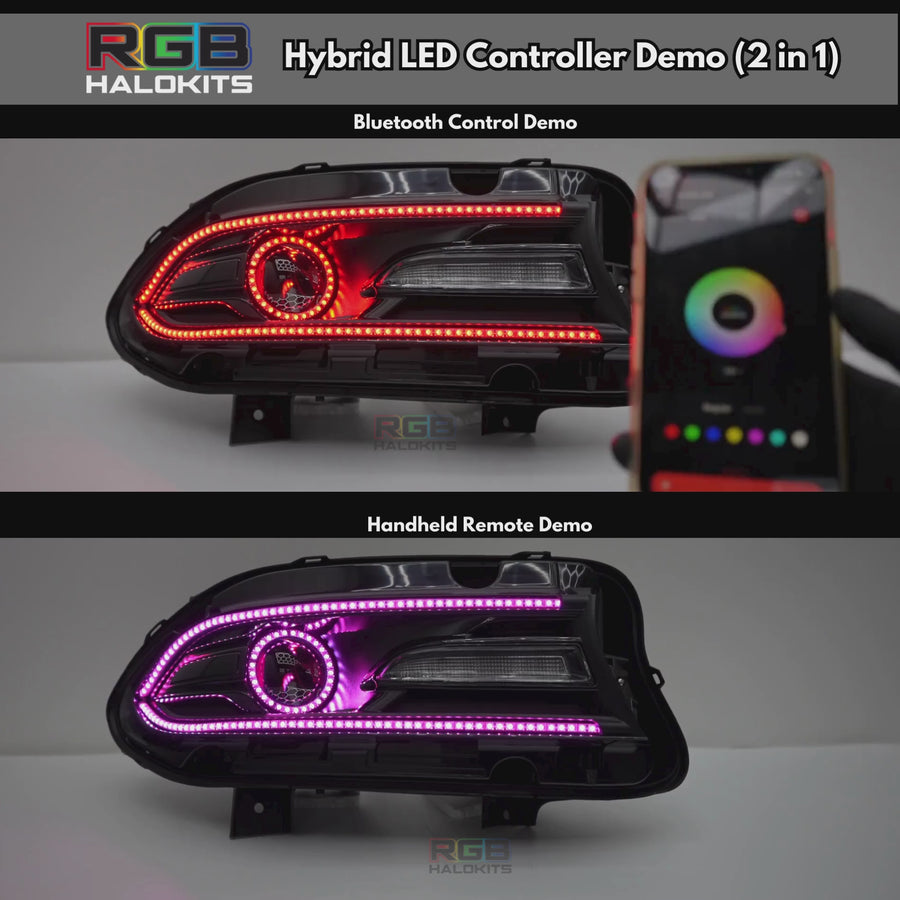 Dodge Charger: Multicolor Flow Series Halo Headlights (2015–2023) – Custom Multicolor LED Lighting by RGB Halo Kits