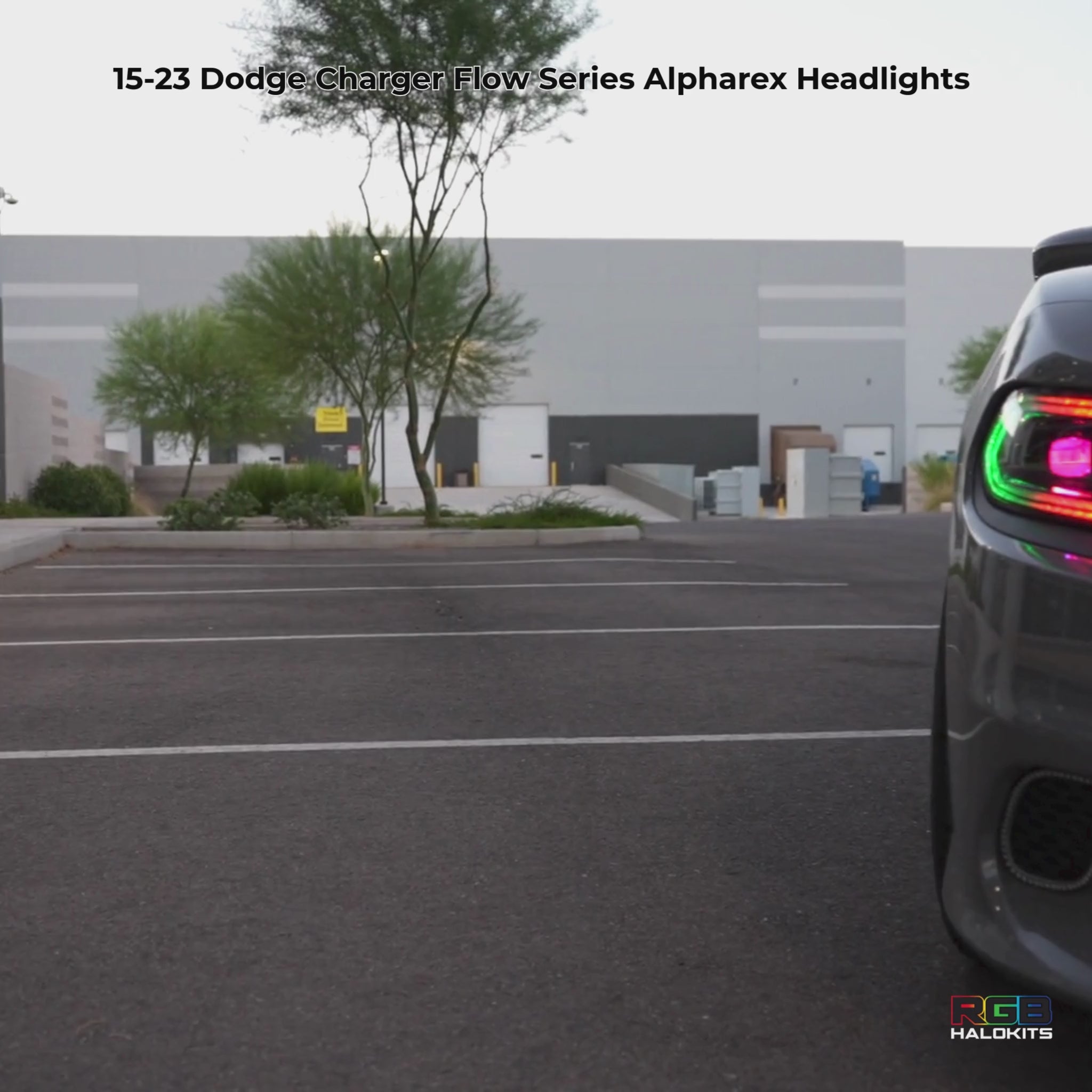Dodge Charger: Multicolor Flow Series NOVA LED Alpha Black Headlights (2015-2023) – Custom Multicolor LED Lighting by RGB Halo Kits