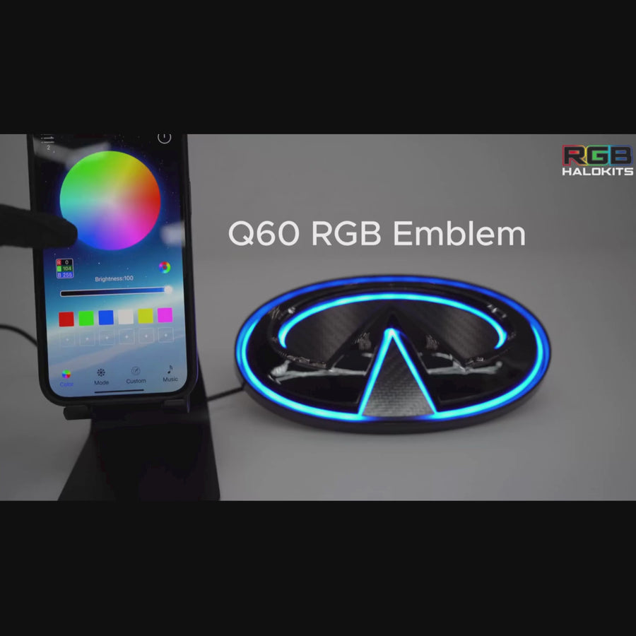 Infiniti Q60 RGB LED Emblem (2014-2022) – Custom Multicolor LED Lighting by RGB Halo Kits