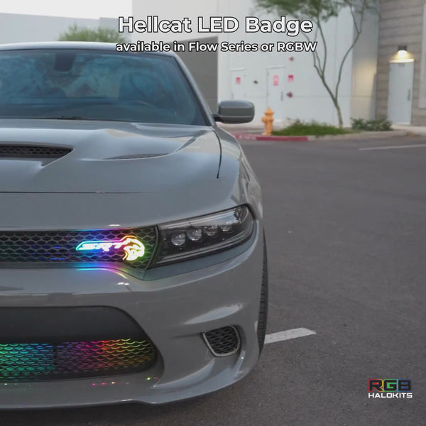 SRT Hellcat LED Emblem Badge: (Multicolor) – Custom Multicolor LED Lighting by RGB Halo Kits