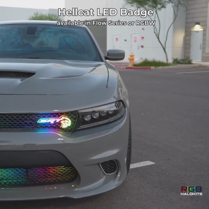 SRT Hellcat LED Emblem Badge: (Multicolor) – Custom Multicolor LED Lighting by RGB Halo Kits