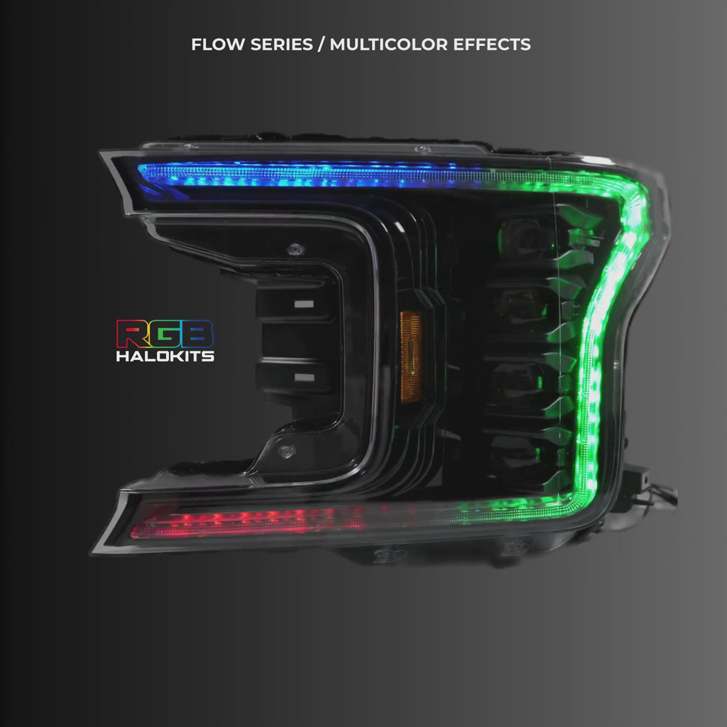 Ford F-150: Multicolor Flow Series Headlights (2018-2020) | XB Morimoto – Custom Multicolor LED Lighting by RGB Halo Kits