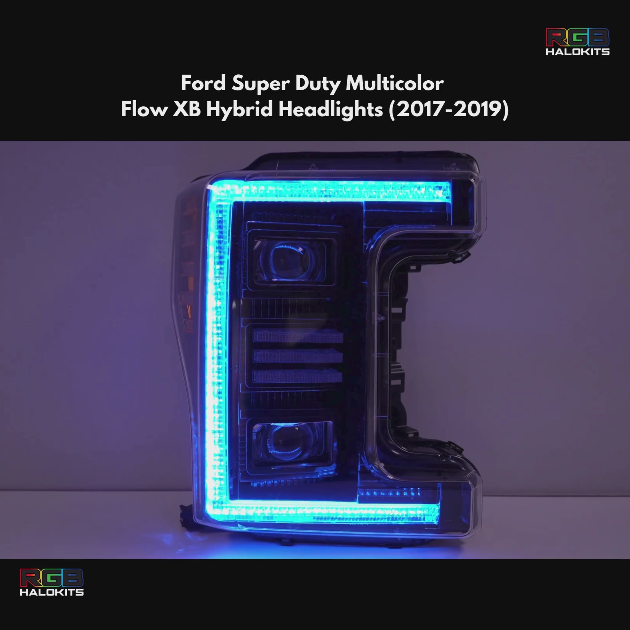 Ford Super Duty: Multicolor Flow Series Headlights (2017-2019) | XB Hybrid Morimoto – Custom Multicolor LED Lighting by RGB Halo Kits