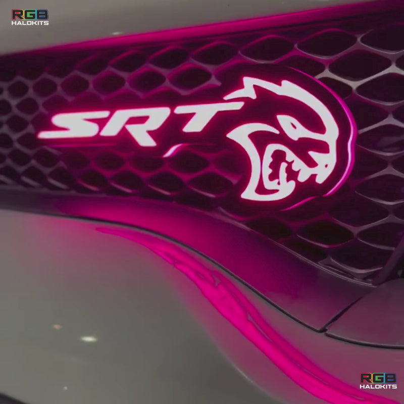 SRT Hellcat LED Emblem Badge: (Multicolor) – Custom Multicolor LED Lighting by RGB Halo Kits