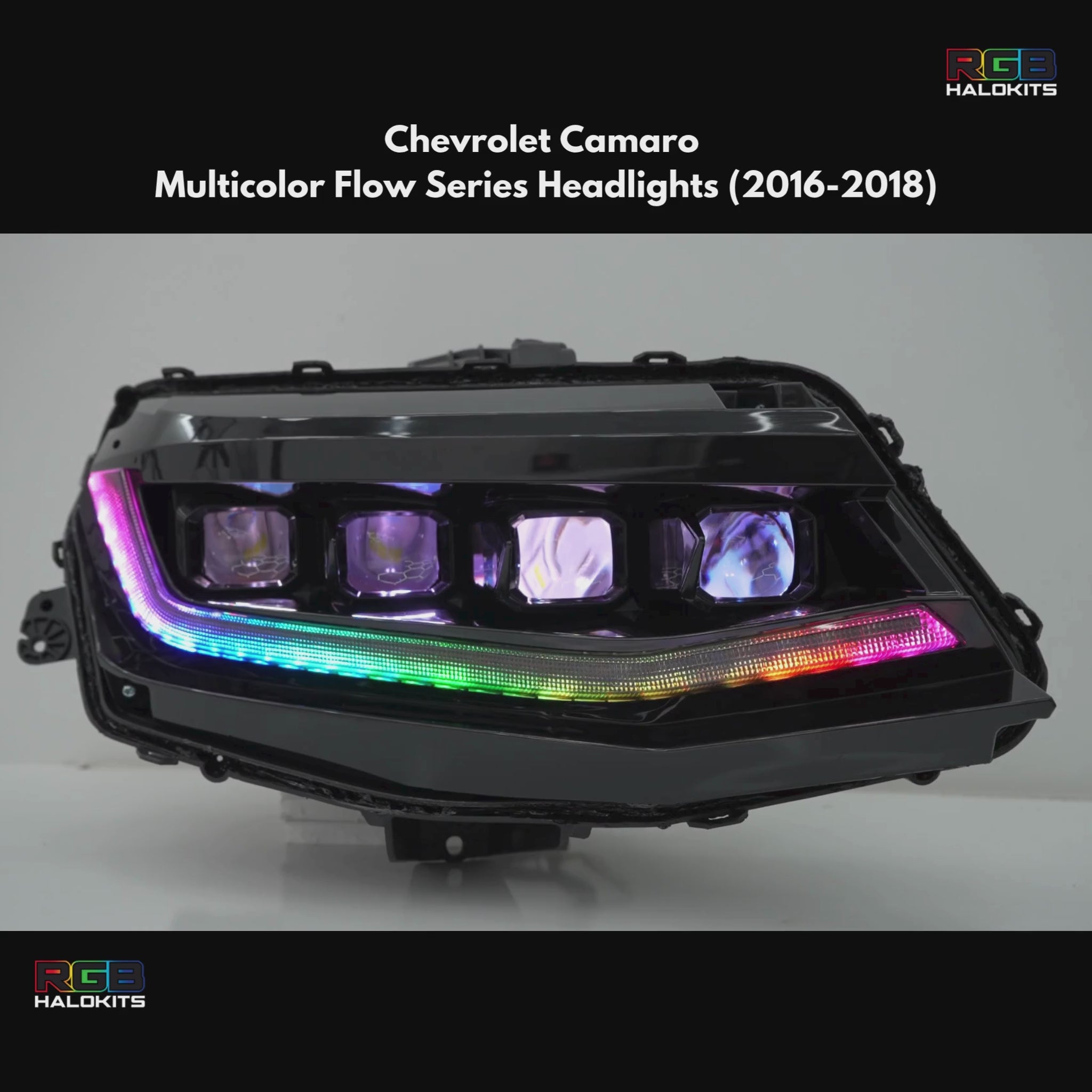 Chevrolet Camaro: Multicolor Flow Series Headlights (2016-2018) | XB Morimoto – Custom Multicolor LED Lighting by RGB Halo Kits