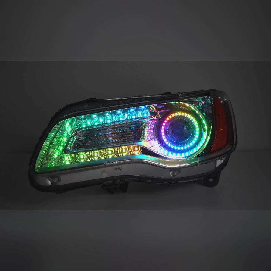 Chrysler 300: Multicolor Flow Series Headlights + Halos (2011-2023) – Custom Multicolor LED Lighting by RGB Halo Kits