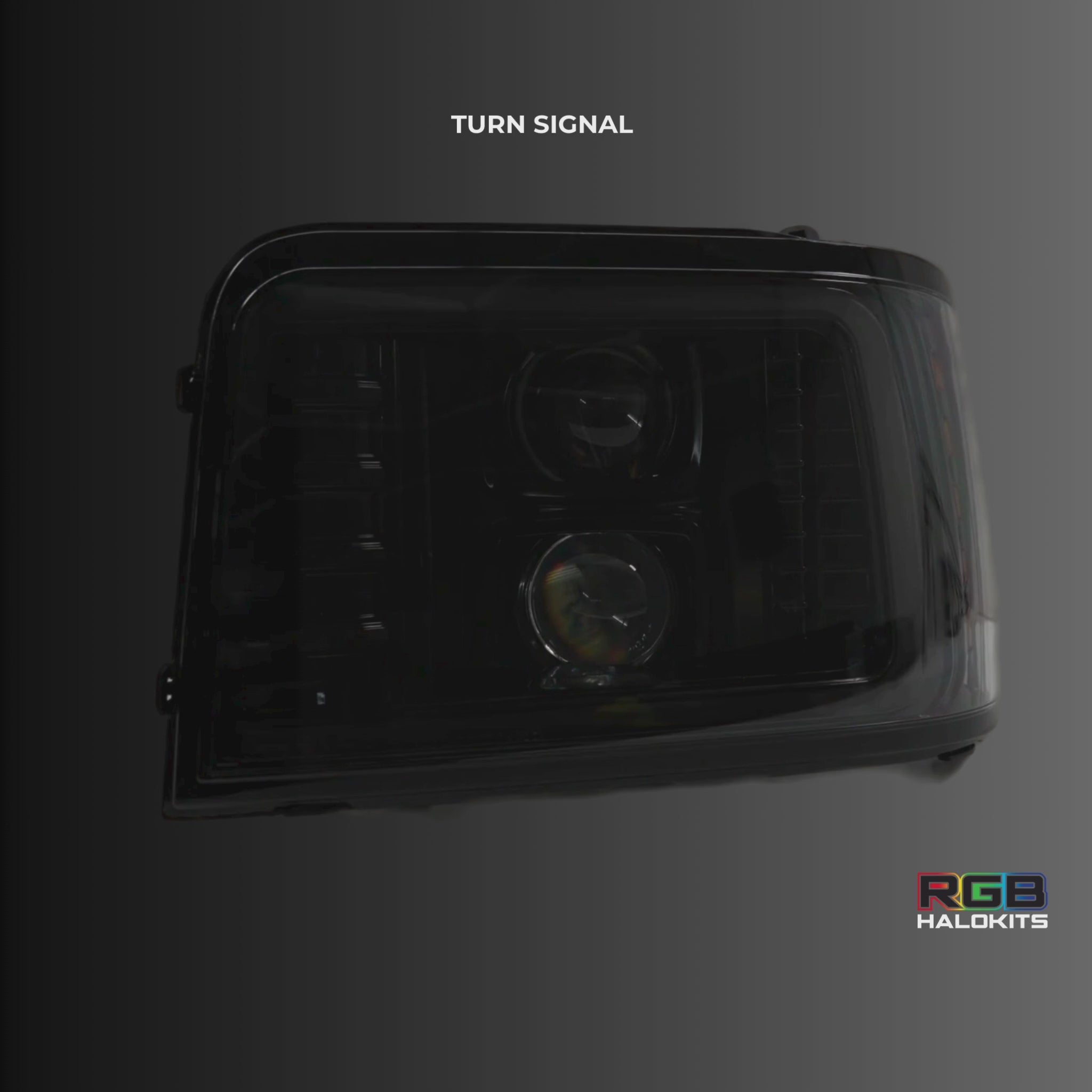 Ford F-Series/Bronco: Multicolor Flow Series Alphablack Headlights (1992-1996) | Alpharex – Custom Multicolor LED Lighting by RGB Halo Kits