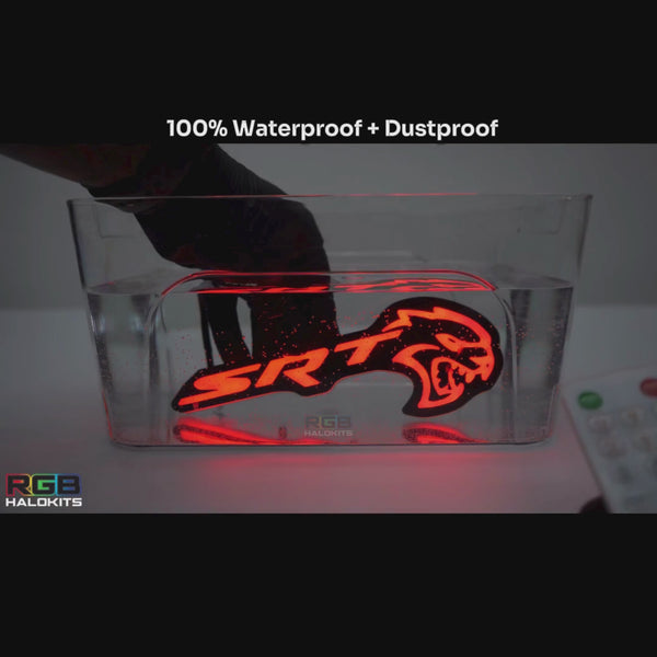 SRT Hellcat LED Emblem Badge: (Multicolor) – Custom Multicolor LED Lighting by RGB Halo Kits