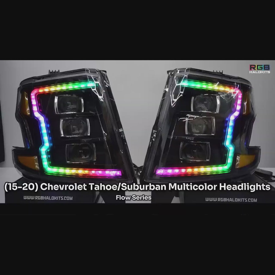 Chevrolet Tahoe / Suburban: Multicolor Flow Series Headlights (2015-2020) | XB Morimoto – Custom Multicolor LED Lighting by RGB Halo Kits