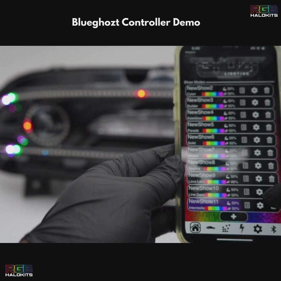 Blueghozt Bluetooth Controller (Flow Series) Prewired – Custom Multicolor LED Lighting by RGB Halo Kits